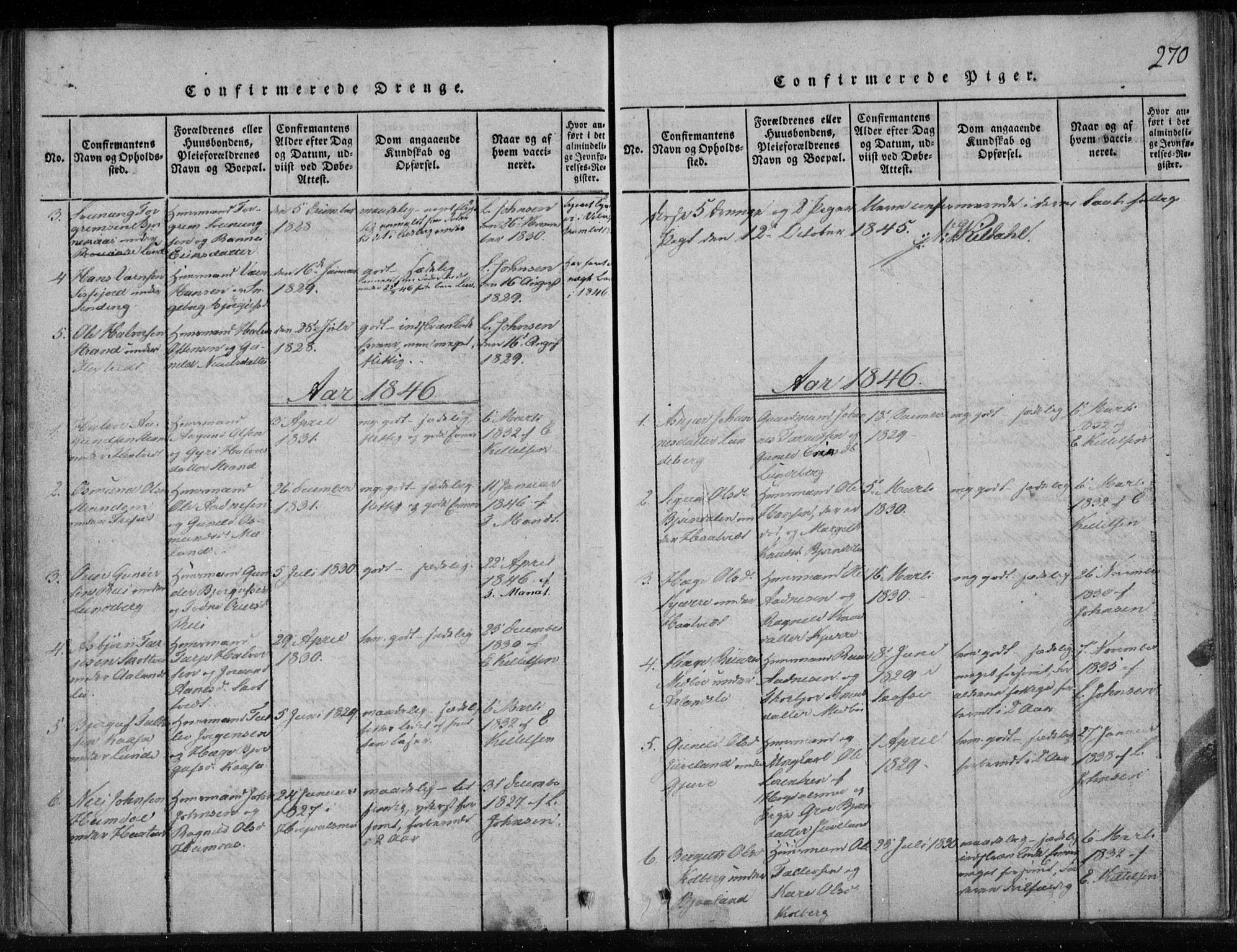 Lårdal kirkebøker, AV/SAKO-A-284/F/Fa/L0005: Ministerialbok nr. I 5, 1815-1860, s. 270