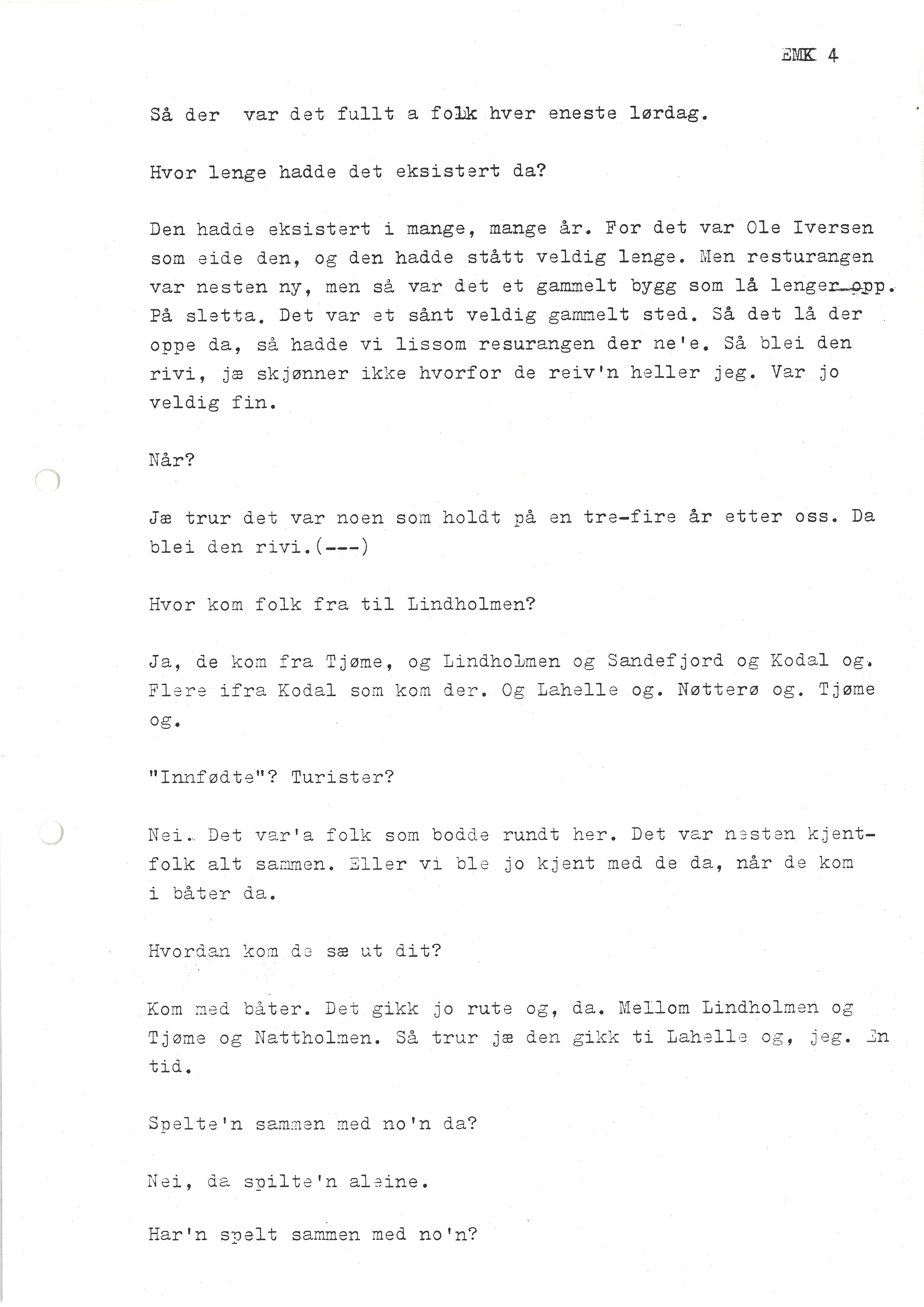 Sa 16 - Folkemusikk fra Vestfold, Gjerdesamlingen, VEMU/A-1868/I/L0001: Informantregister med intervjunedtegnelser, 1979-1986