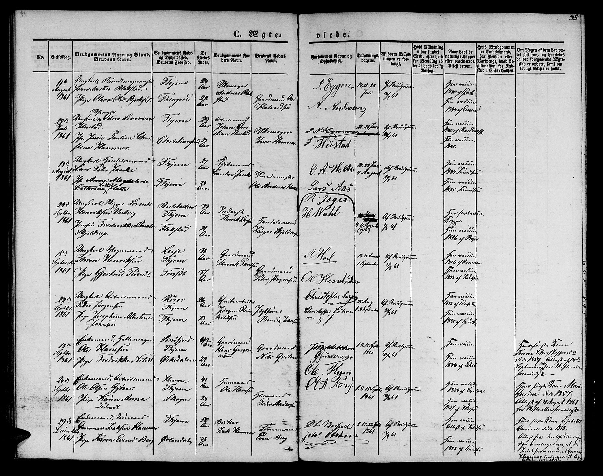 Ministerialprotokoller, klokkerbøker og fødselsregistre - Sør-Trøndelag, AV/SAT-A-1456/602/L0111: Ministerialbok nr. 602A09, 1844-1867, s. 95