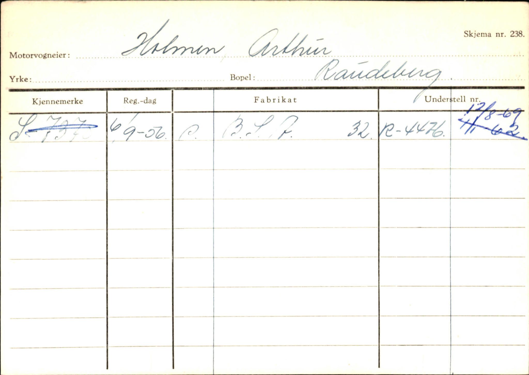 Statens vegvesen, Sogn og Fjordane vegkontor, AV/SAB-A-5301/4/F/L0144: Registerkort Vågsøy A-R, 1945-1975, s. 1083