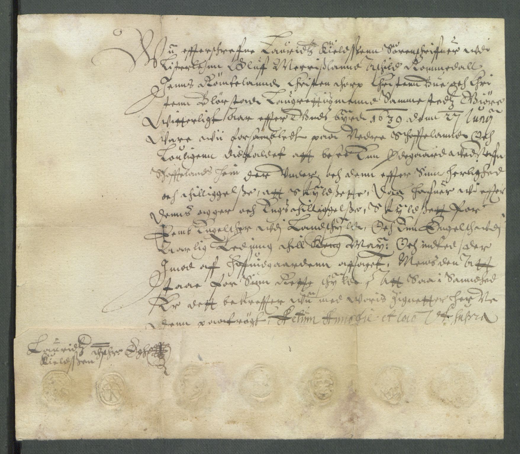 Riksarkivets diplomsamling, RA/EA-5965/F02/L0152: Dokumenter, 1639, s. 52