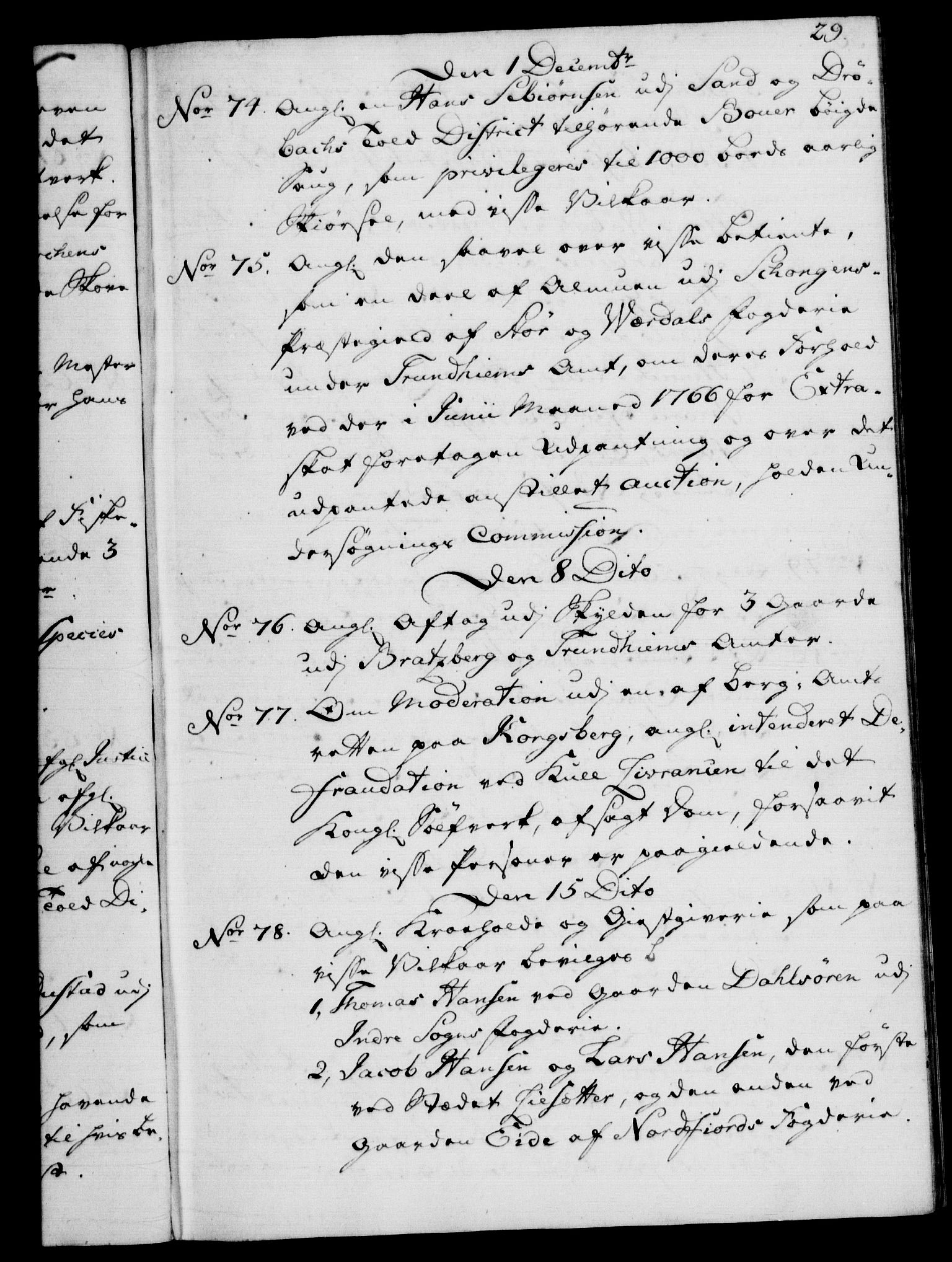 Rentekammeret, Kammerkanselliet, RA/EA-3111/G/Gf/Gfb/L0008: Register til norske relasjons- og resolusjonsprotokoller (merket RK 52.103), 1766-1771, s. 29