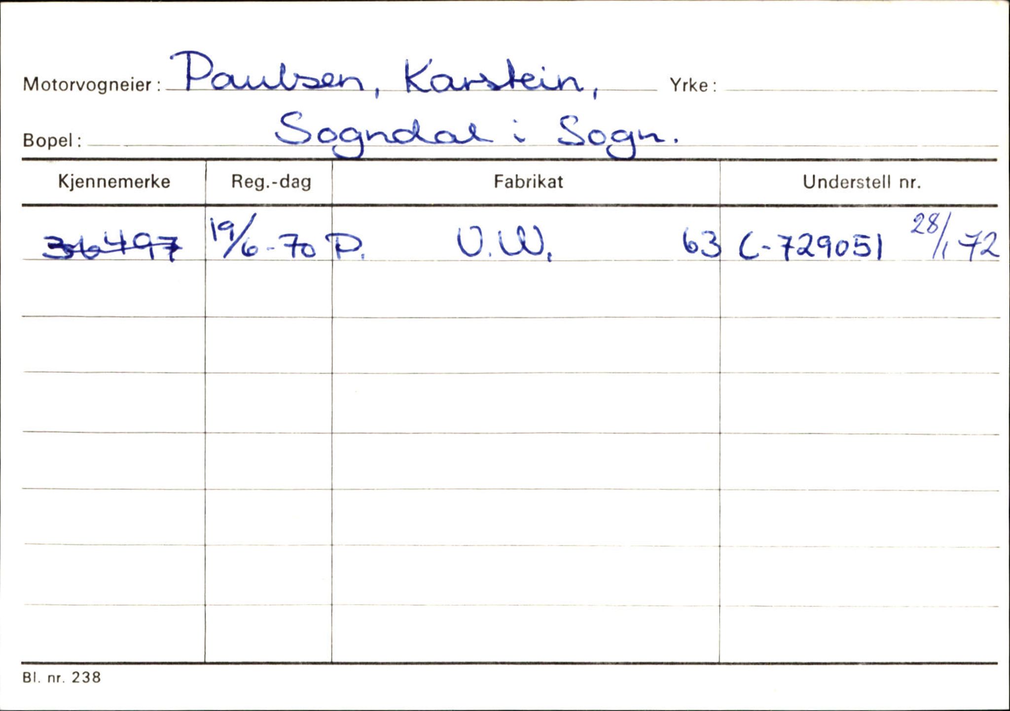 Statens vegvesen, Sogn og Fjordane vegkontor, AV/SAB-A-5301/4/F/L0124: Eigarregister Sogndal A-U, 1945-1975, s. 1969