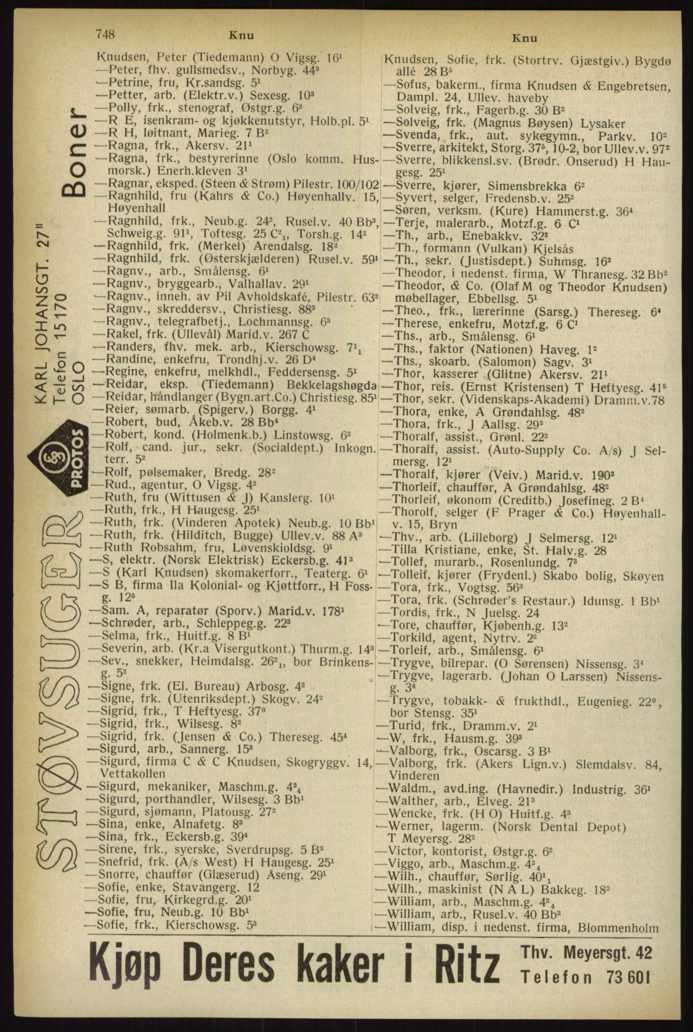 Kristiania/Oslo adressebok, PUBL/-, 1933, s. 748