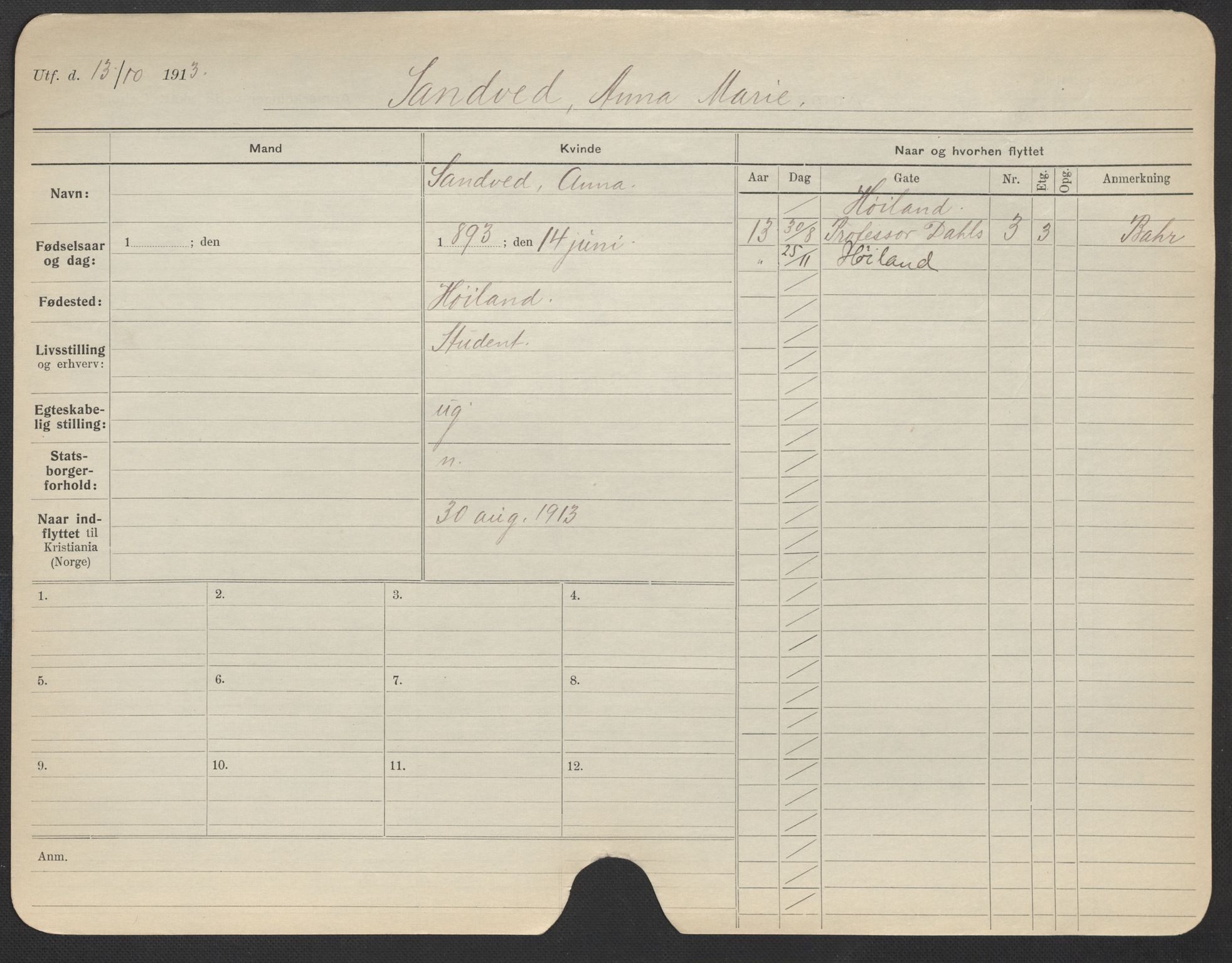 Oslo folkeregister, Registerkort, AV/SAO-A-11715/F/Fa/Fac/L0023: Kvinner, 1906-1914, s. 702a