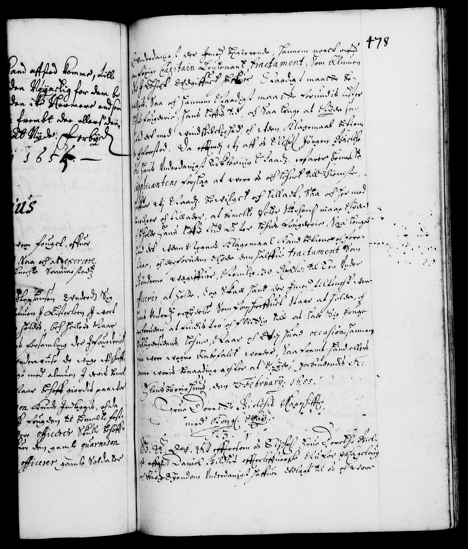 Danske Kanselli 1572-1799, AV/RA-EA-3023/F/Fc/Fca/Fcaa/L0008: Norske registre (mikrofilm), 1651-1656, s. 478a