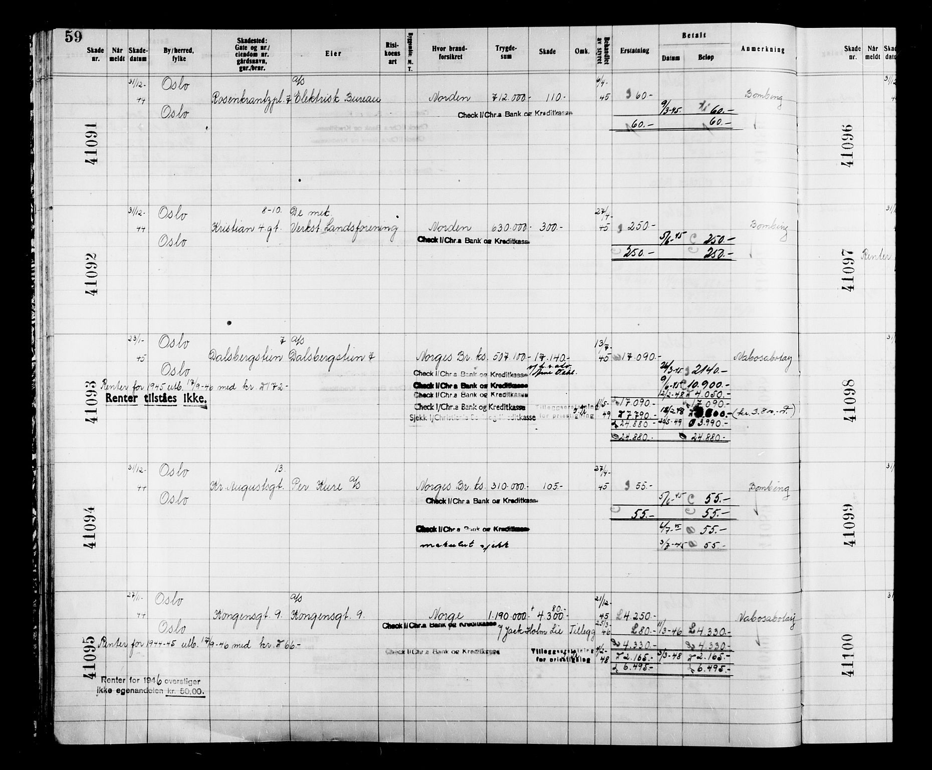 Krigsskadetrygdene for bygninger og løsøre, AV/RA-S-1548/V/L0038: Bygning, branntrygdet., 1940-1945, s. 59