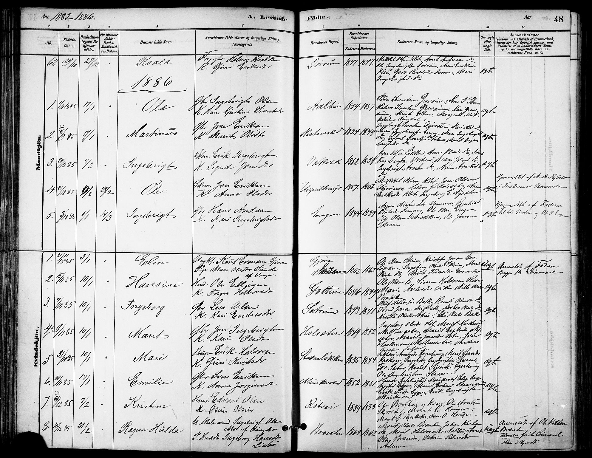 Ministerialprotokoller, klokkerbøker og fødselsregistre - Sør-Trøndelag, AV/SAT-A-1456/678/L0901: Ministerialbok nr. 678A10, 1881-1894, s. 48