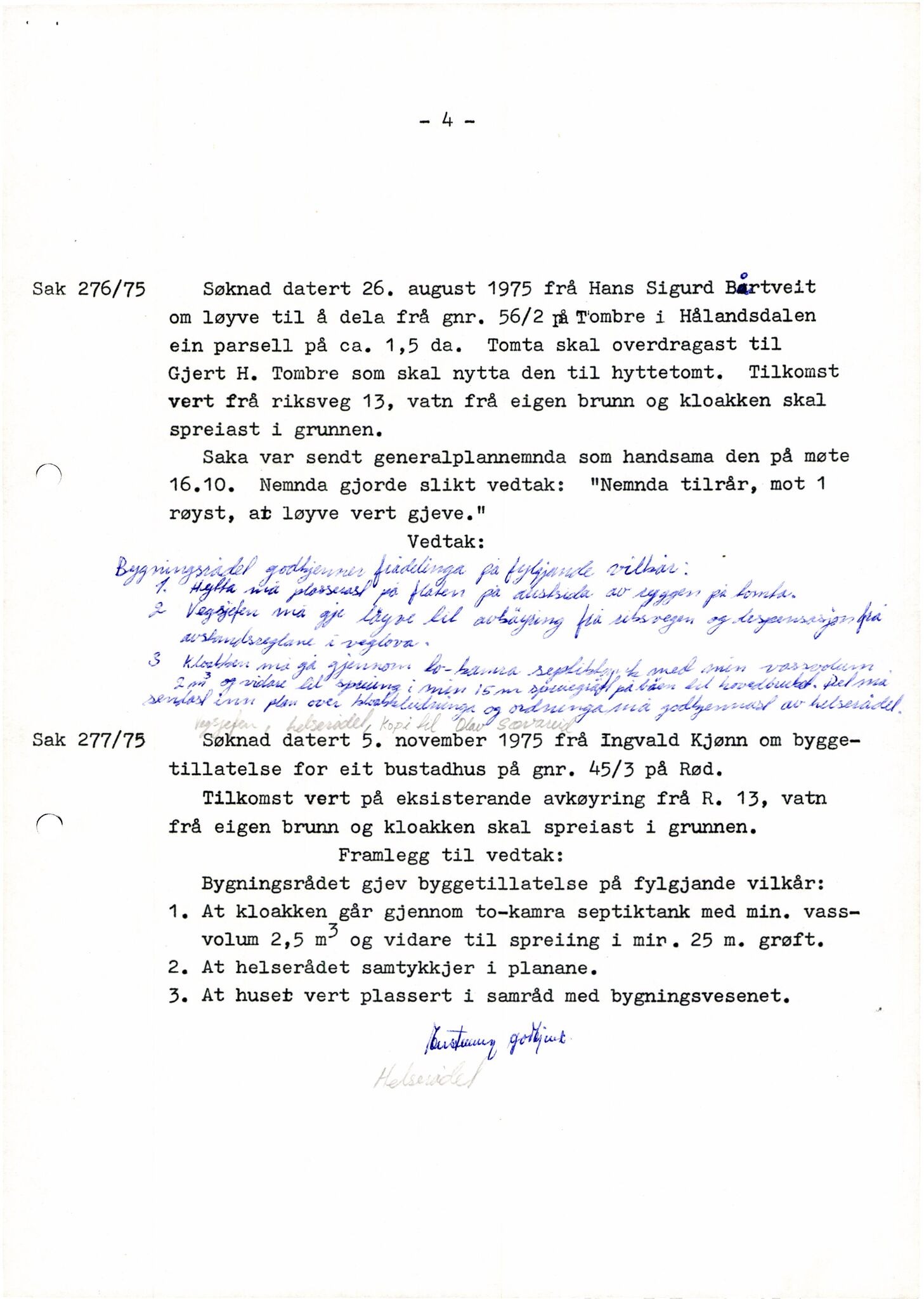 Fusa kommune. Bygningsrådet , IKAH/1241-511/A/Aa/L0004: Møtebok for Fusa bygningsråd, 1975