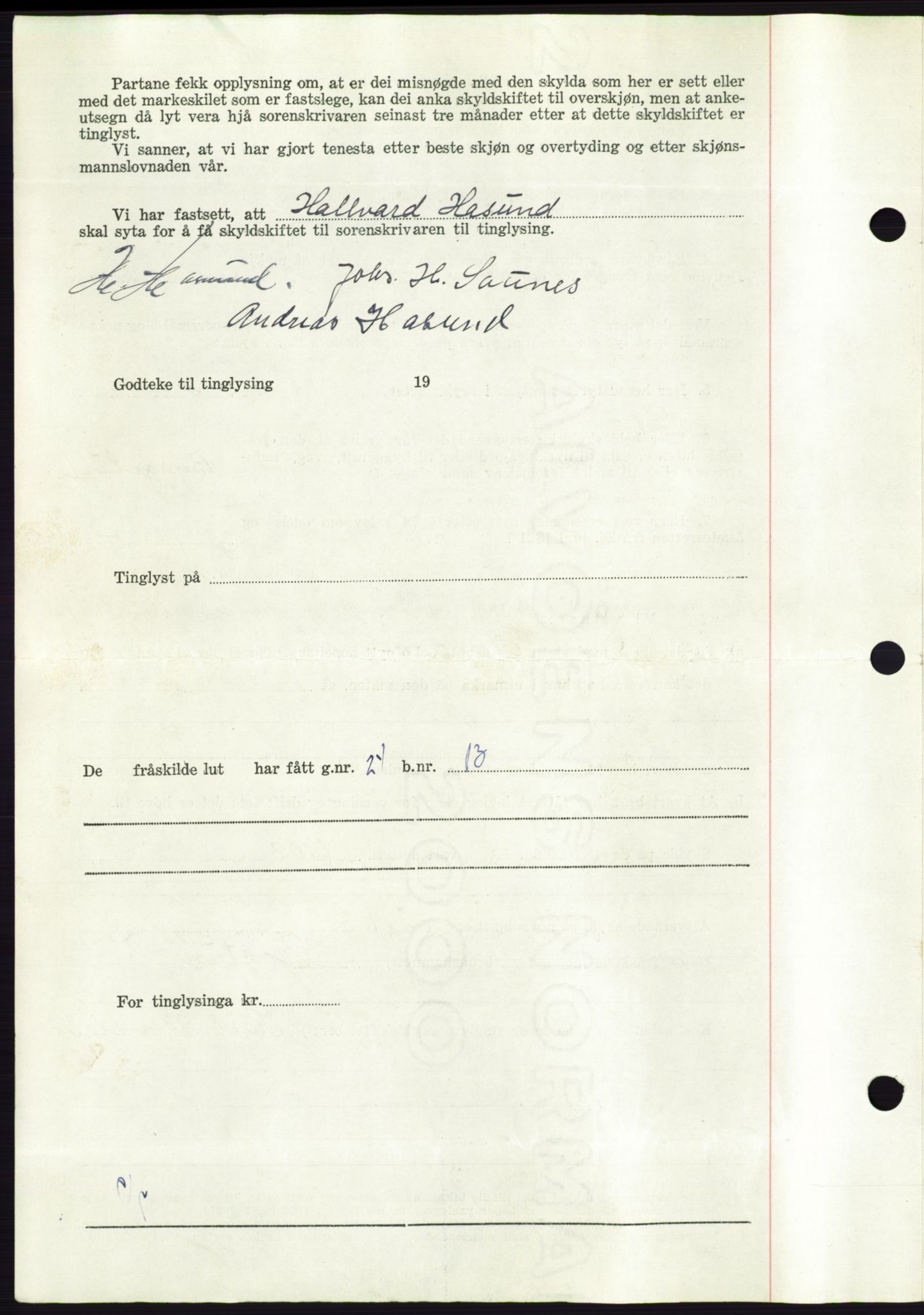 Søre Sunnmøre sorenskriveri, AV/SAT-A-4122/1/2/2C/L0092: Pantebok nr. 18A, 1952-1952, Dagboknr: 748/1952
