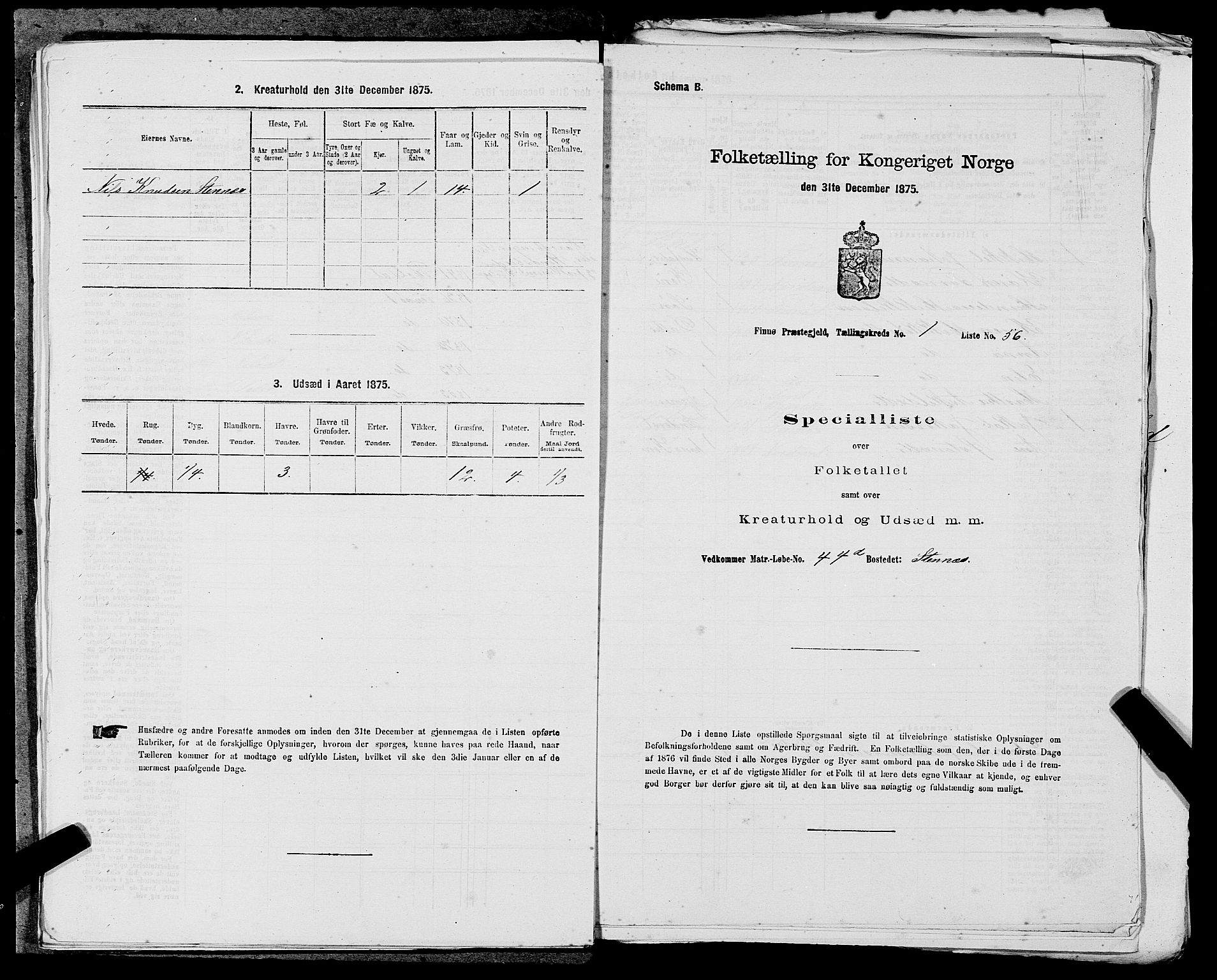 SAST, Folketelling 1875 for 1141P Finnøy prestegjeld, 1875, s. 149