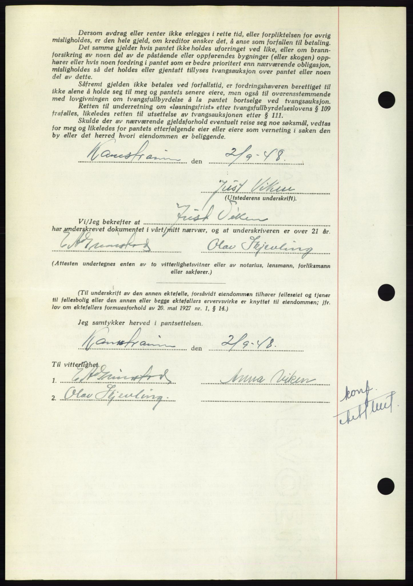 Nordmøre sorenskriveri, AV/SAT-A-4132/1/2/2Ca: Pantebok nr. B99, 1948-1948, Dagboknr: 2535/1948