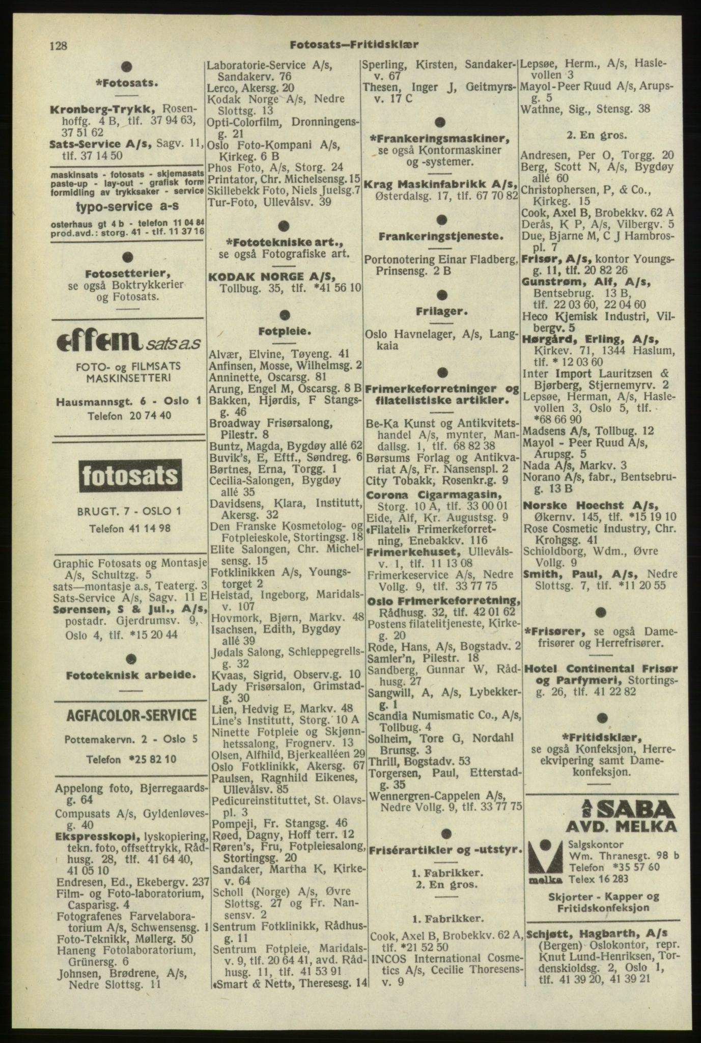 Kristiania/Oslo adressebok, PUBL/-, 1974-1975, s. 128