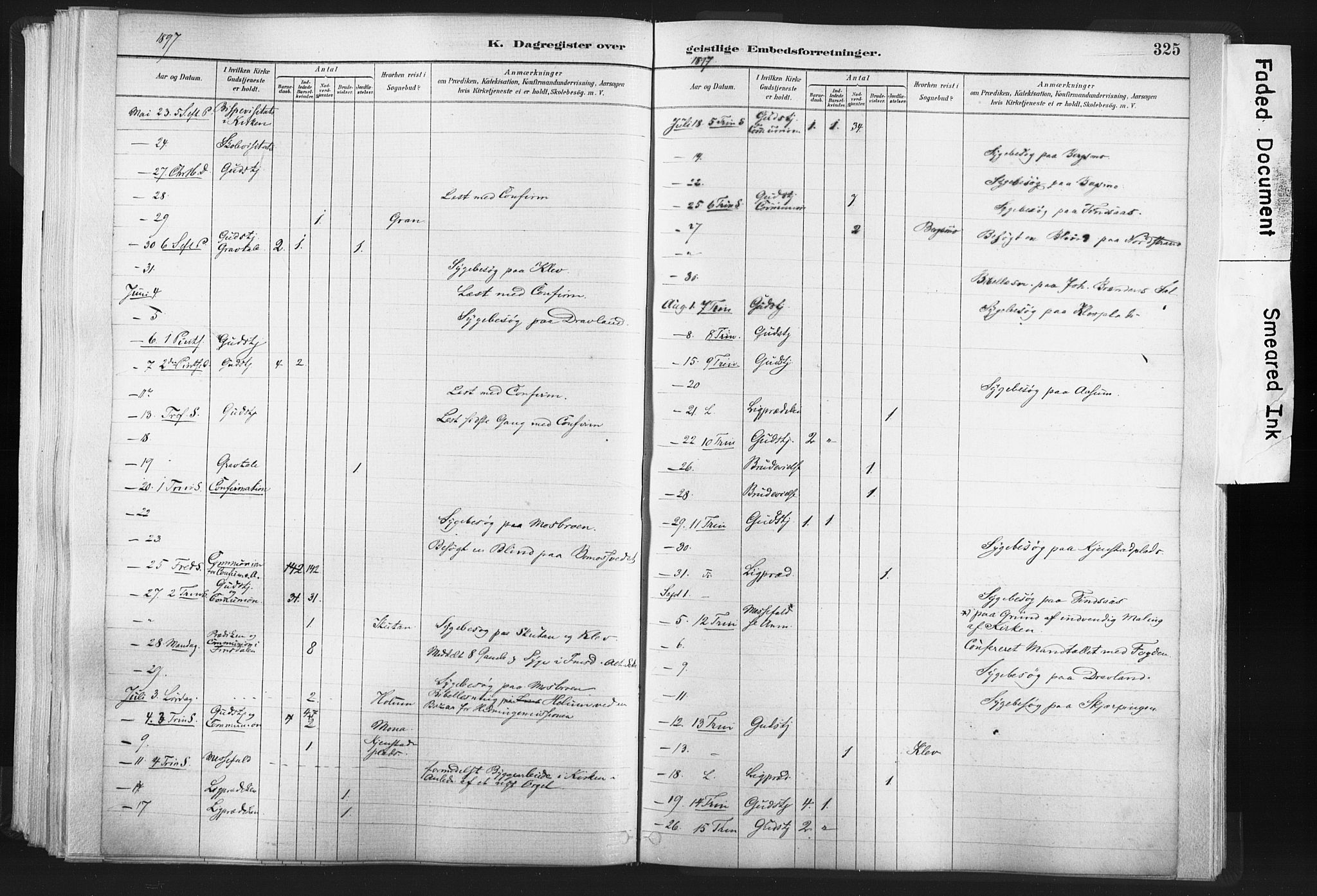 Ministerialprotokoller, klokkerbøker og fødselsregistre - Nord-Trøndelag, AV/SAT-A-1458/749/L0474: Ministerialbok nr. 749A08, 1887-1903, s. 325