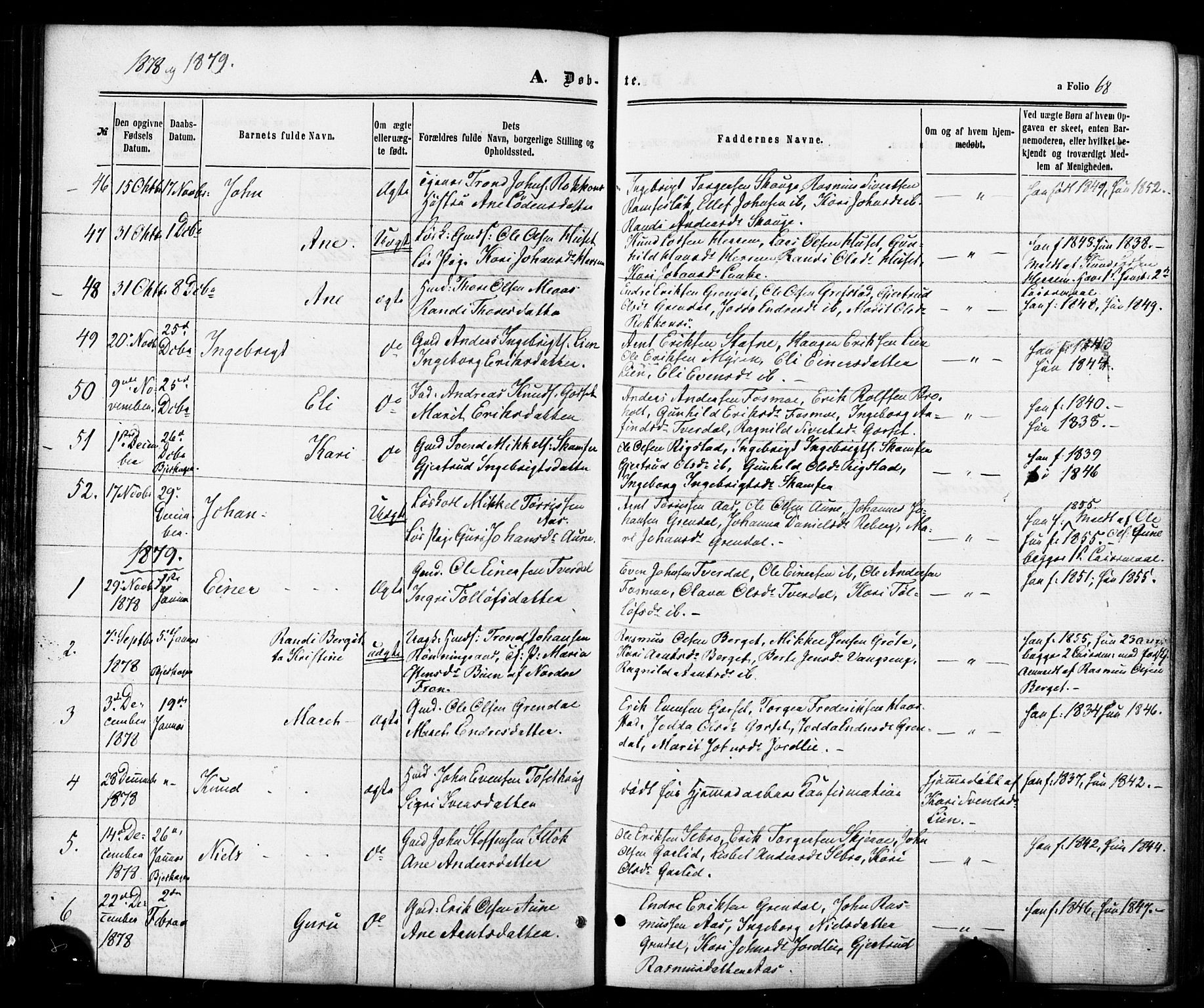 Ministerialprotokoller, klokkerbøker og fødselsregistre - Sør-Trøndelag, AV/SAT-A-1456/674/L0870: Ministerialbok nr. 674A02, 1861-1879, s. 68