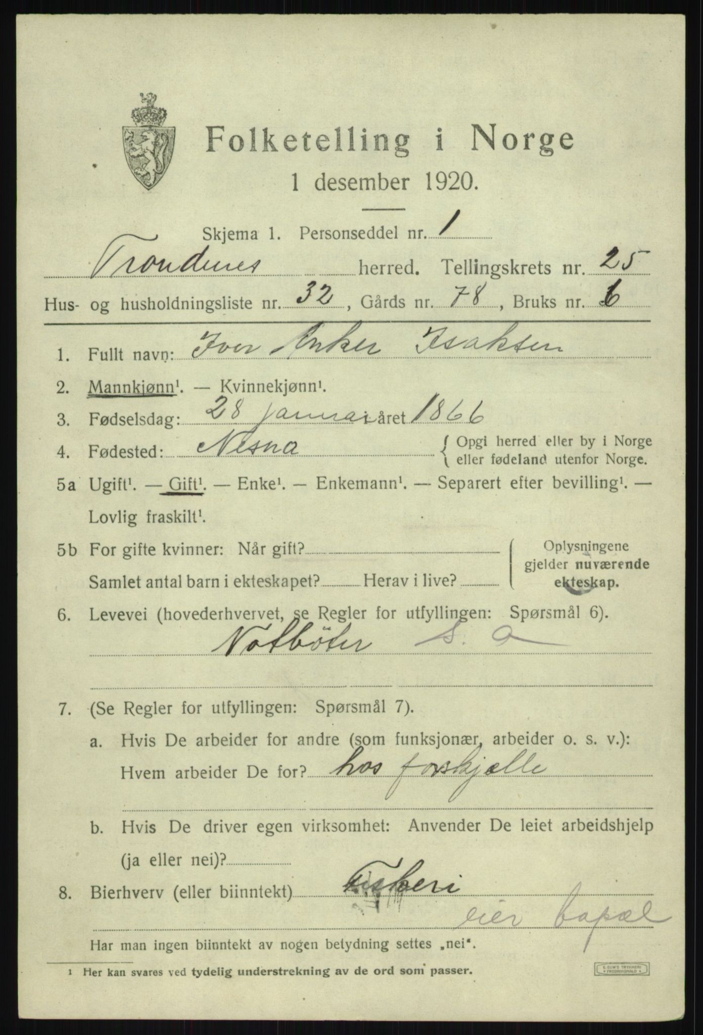 SATØ, Folketelling 1920 for 1914 Trondenes herred, 1920, s. 18826