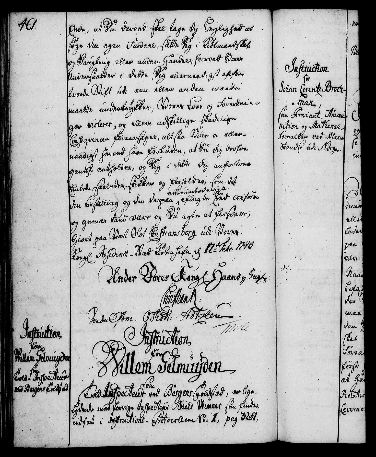 Rentekammeret, Kammerkanselliet, RA/EA-3111/G/Gg/Ggi/L0002: Norsk instruksjonsprotokoll med register (merket RK 53.35), 1729-1751, s. 461