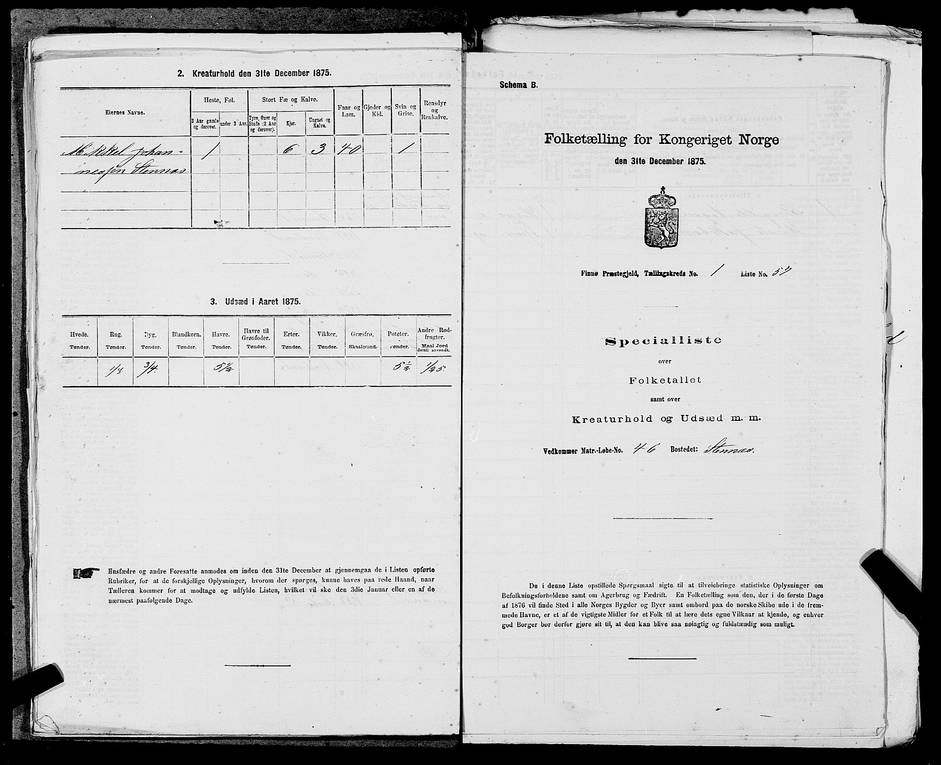 SAST, Folketelling 1875 for 1141P Finnøy prestegjeld, 1875, s. 151