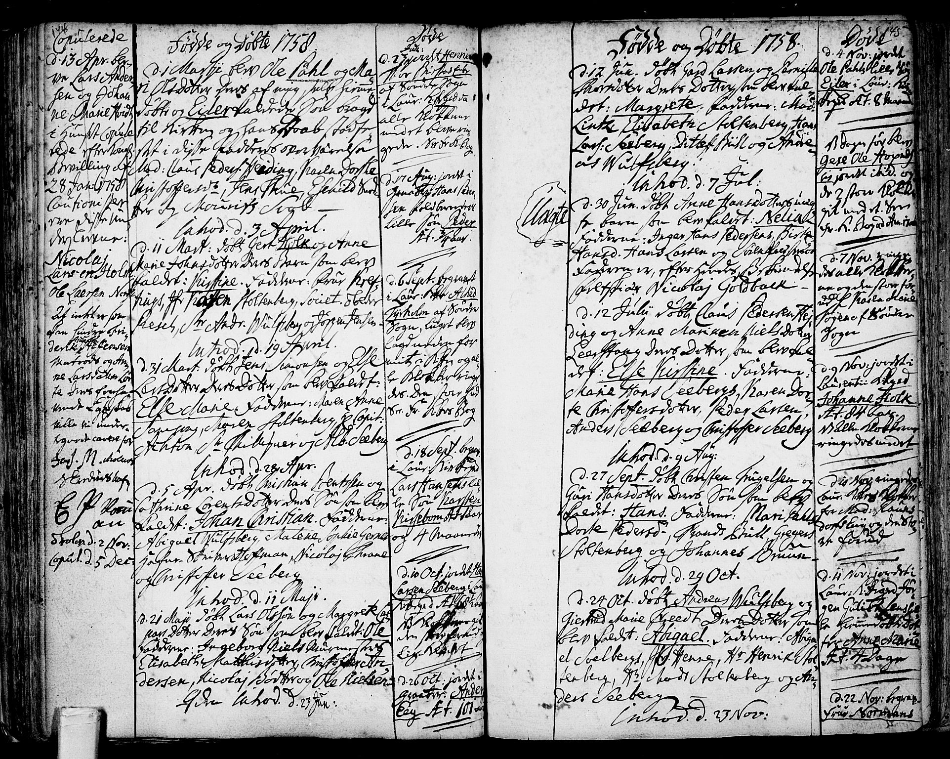 Tønsberg kirkebøker, AV/SAKO-A-330/F/Fb/L0001: Ministerialbok nr. II 1, 1690-1796, s. 144-145