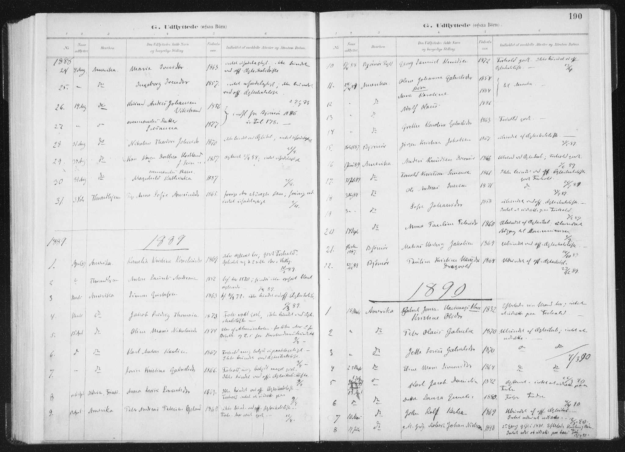 Ministerialprotokoller, klokkerbøker og fødselsregistre - Nord-Trøndelag, AV/SAT-A-1458/771/L0597: Ministerialbok nr. 771A04, 1885-1910, s. 190