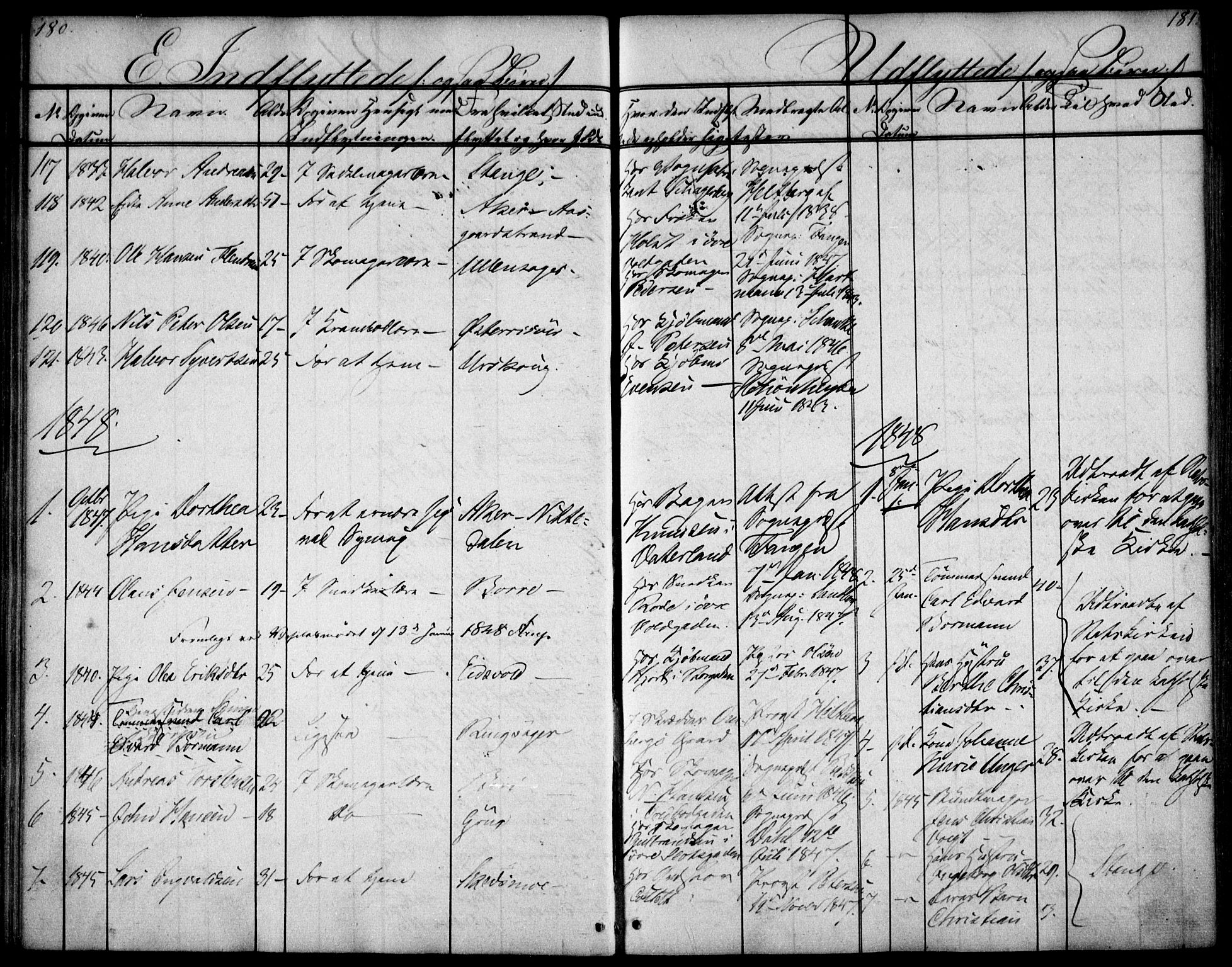 Oslo domkirke Kirkebøker, SAO/A-10752/F/Fa/L0028: Ministerialbok nr. 28, 1840-1876, s. 180-181