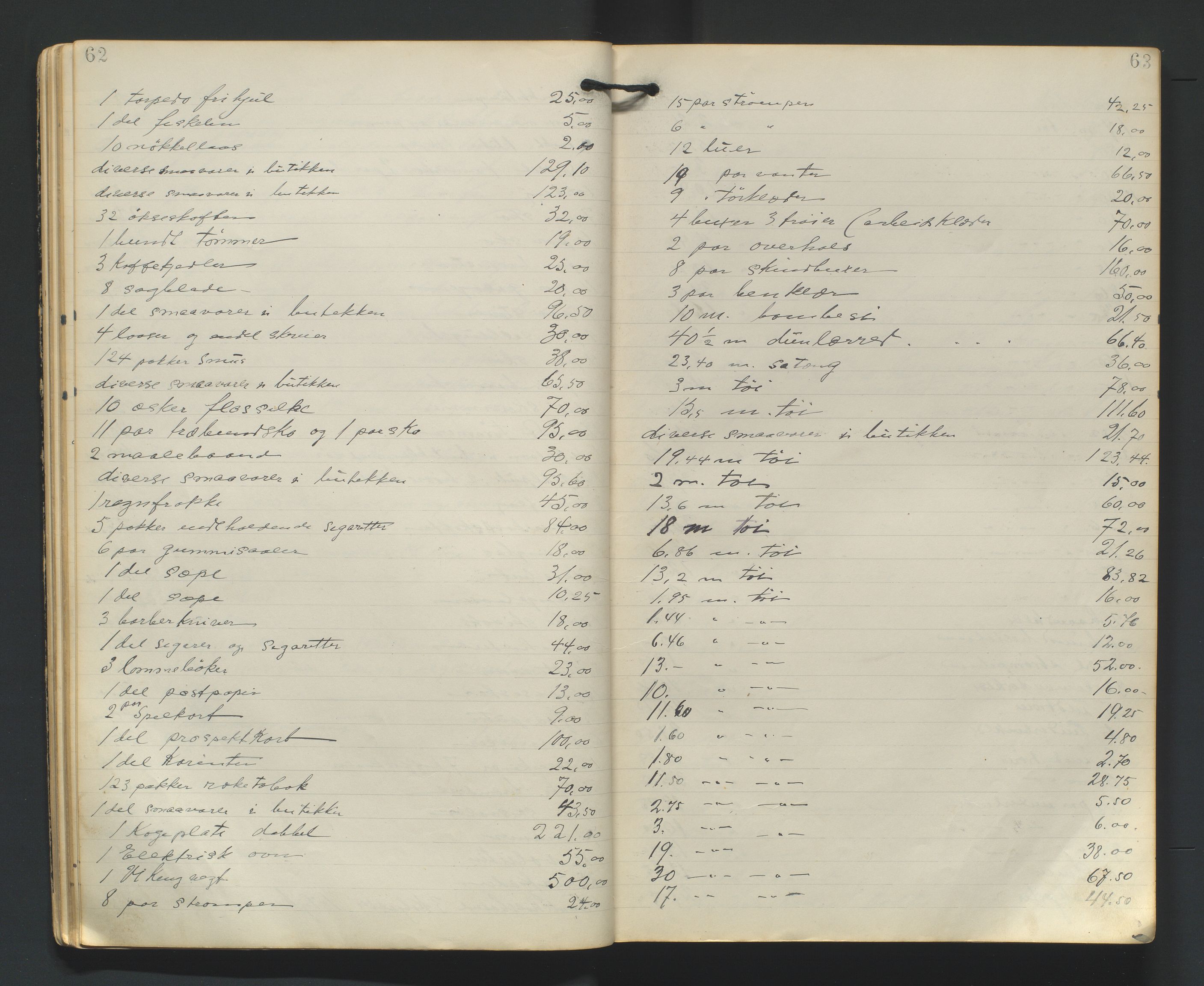 Mandal sorenskriveri, AV/SAK-1221-0005/001/H/Hc/L0053: Skifteregistreringsprotokoll nr 9 Bjelland, 1914-1964, s. 62-63