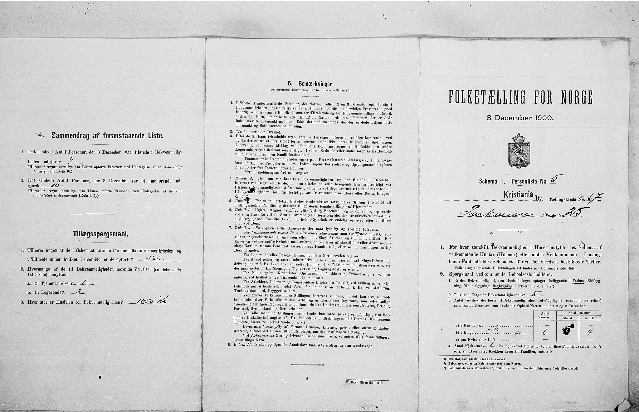 SAO, Folketelling 1900 for 0301 Kristiania kjøpstad, 1900, s. 70403