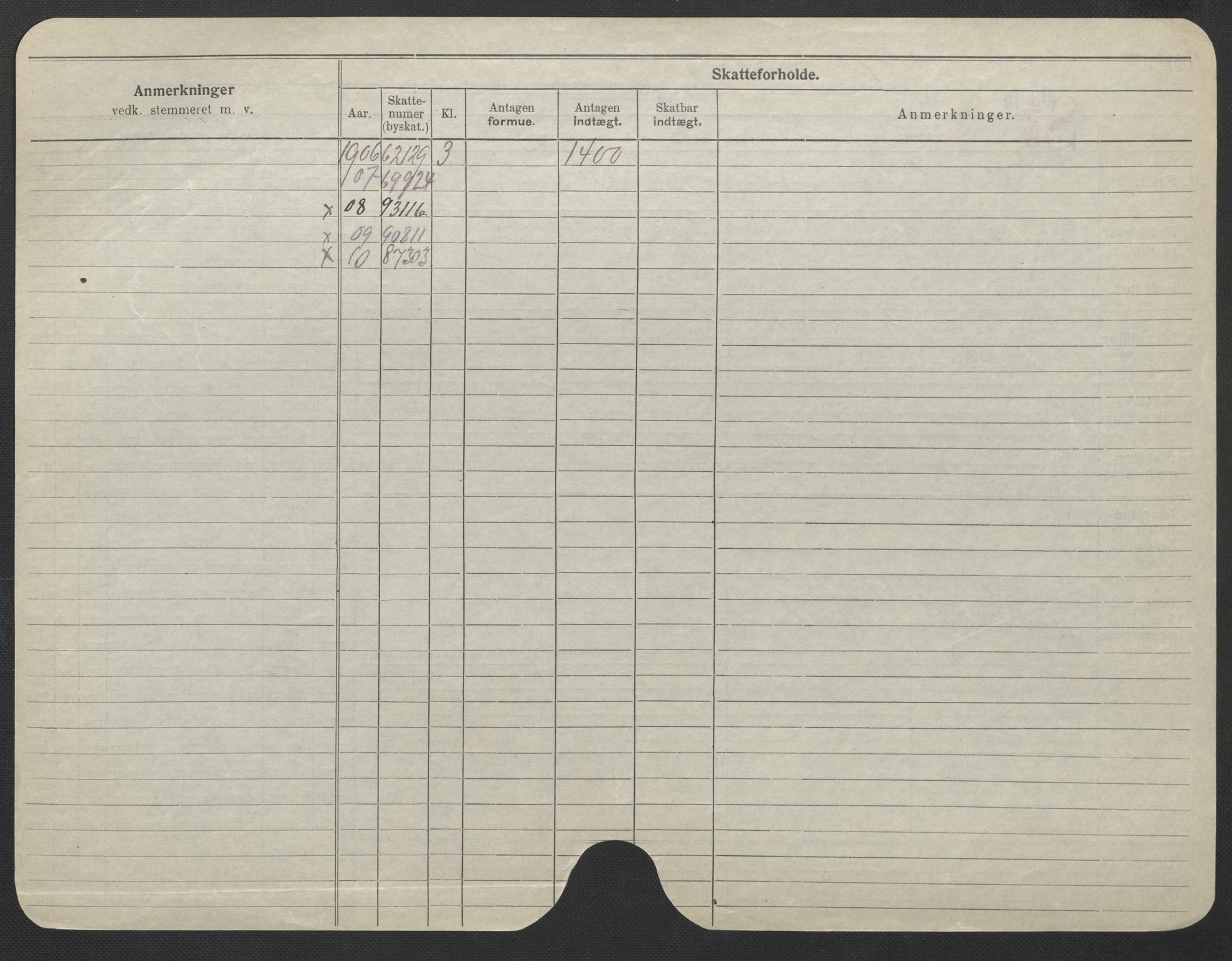 Oslo folkeregister, Registerkort, SAO/A-11715/F/Fa/Fac/L0022: Kvinner, 1906-1914, s. 701b