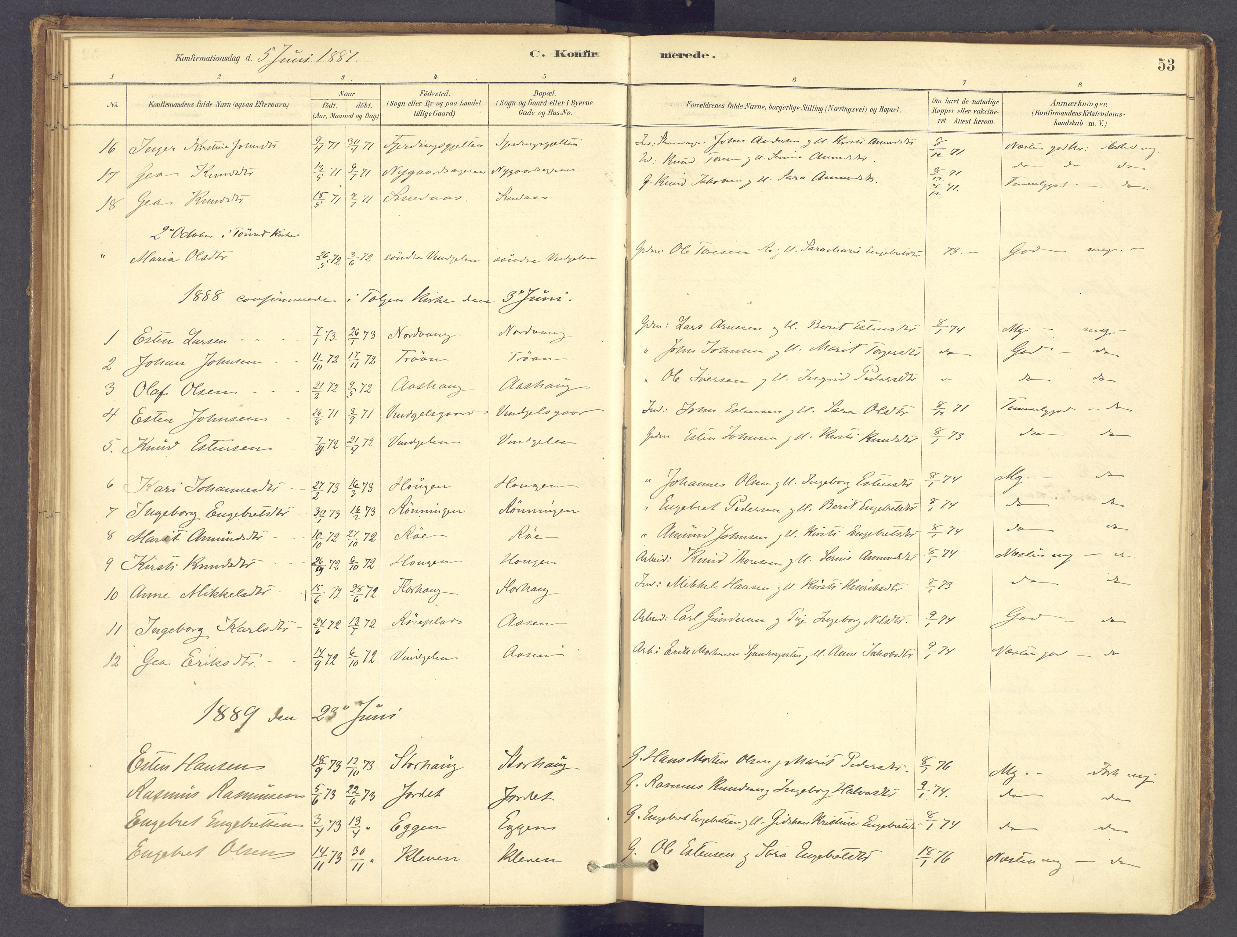 Tolga prestekontor, AV/SAH-PREST-062/K/L0012: Ministerialbok nr. 12, 1877-1925, s. 53