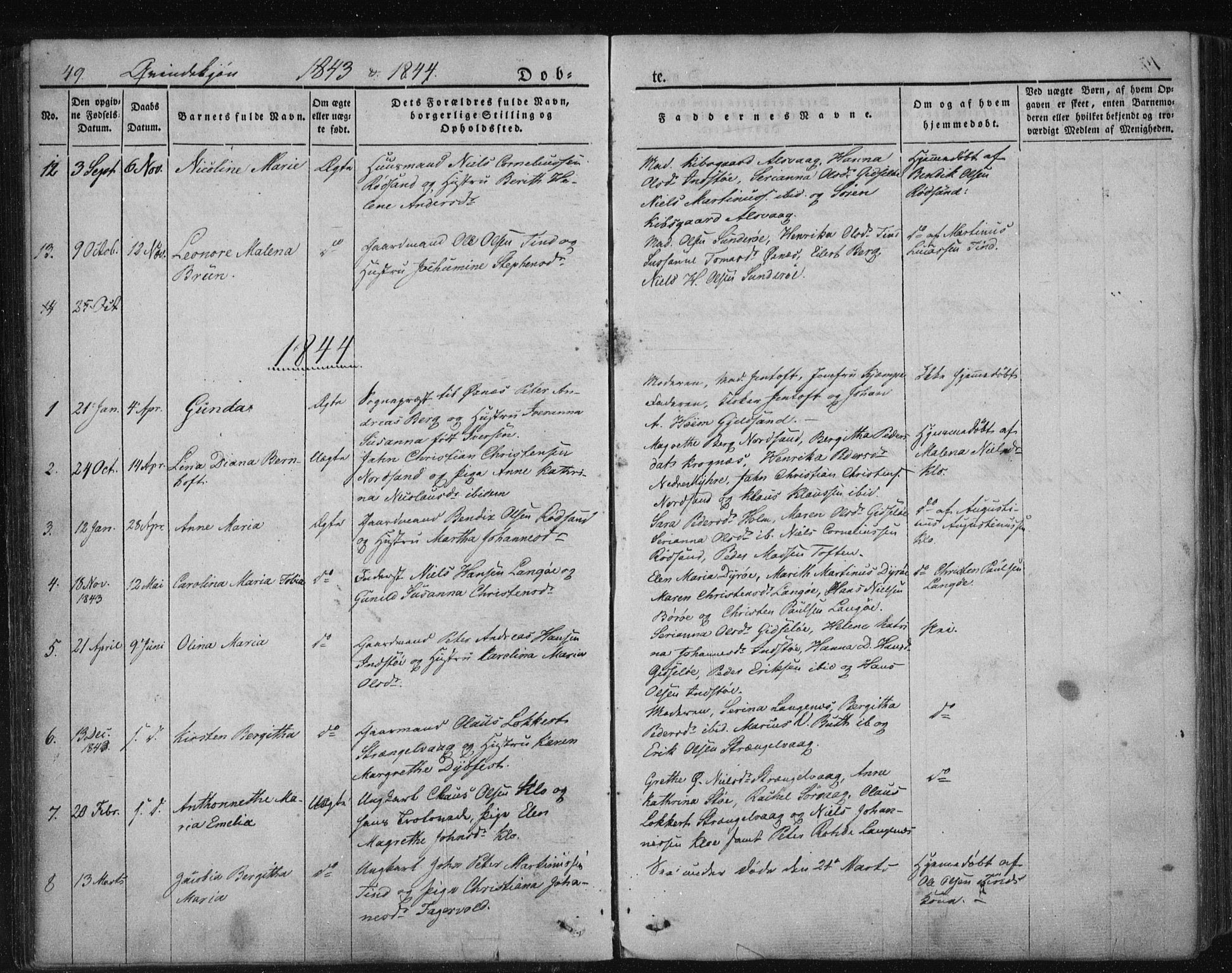 Ministerialprotokoller, klokkerbøker og fødselsregistre - Nordland, AV/SAT-A-1459/893/L1332: Ministerialbok nr. 893A05, 1841-1858, s. 49