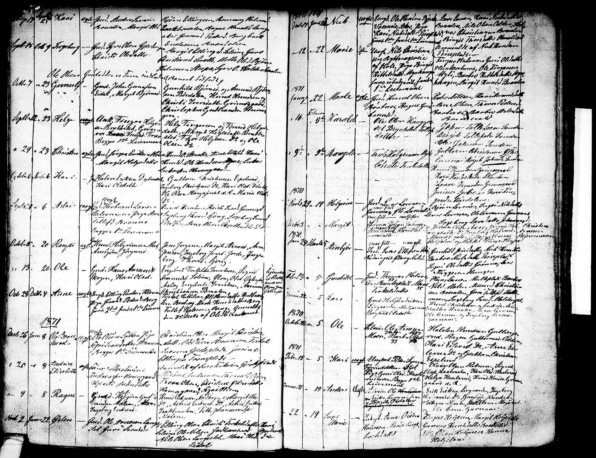 Nes kirkebøker, AV/SAKO-A-236/G/Ga/L0001: Klokkerbok nr. I 1, 1843-1872