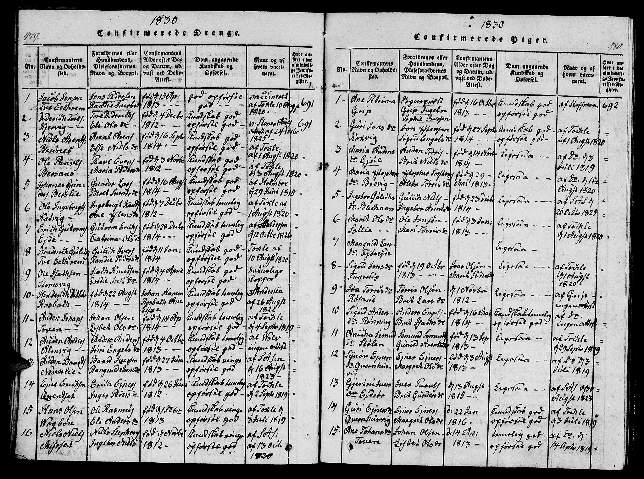 Ministerialprotokoller, klokkerbøker og fødselsregistre - Møre og Romsdal, AV/SAT-A-1454/586/L0990: Klokkerbok nr. 586C01, 1819-1837, s. 479-480