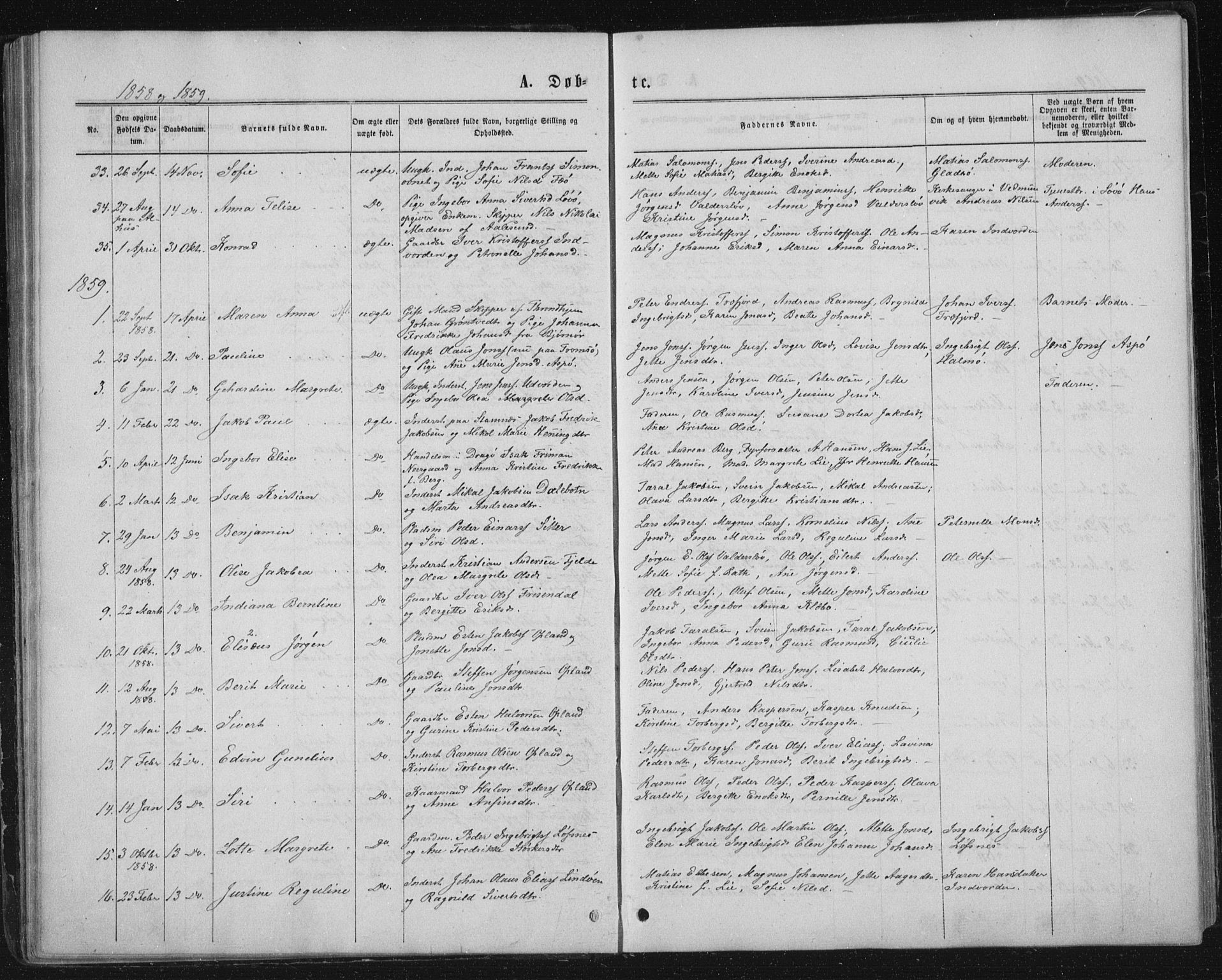 Ministerialprotokoller, klokkerbøker og fødselsregistre - Nord-Trøndelag, AV/SAT-A-1458/771/L0595: Ministerialbok nr. 771A02, 1840-1869