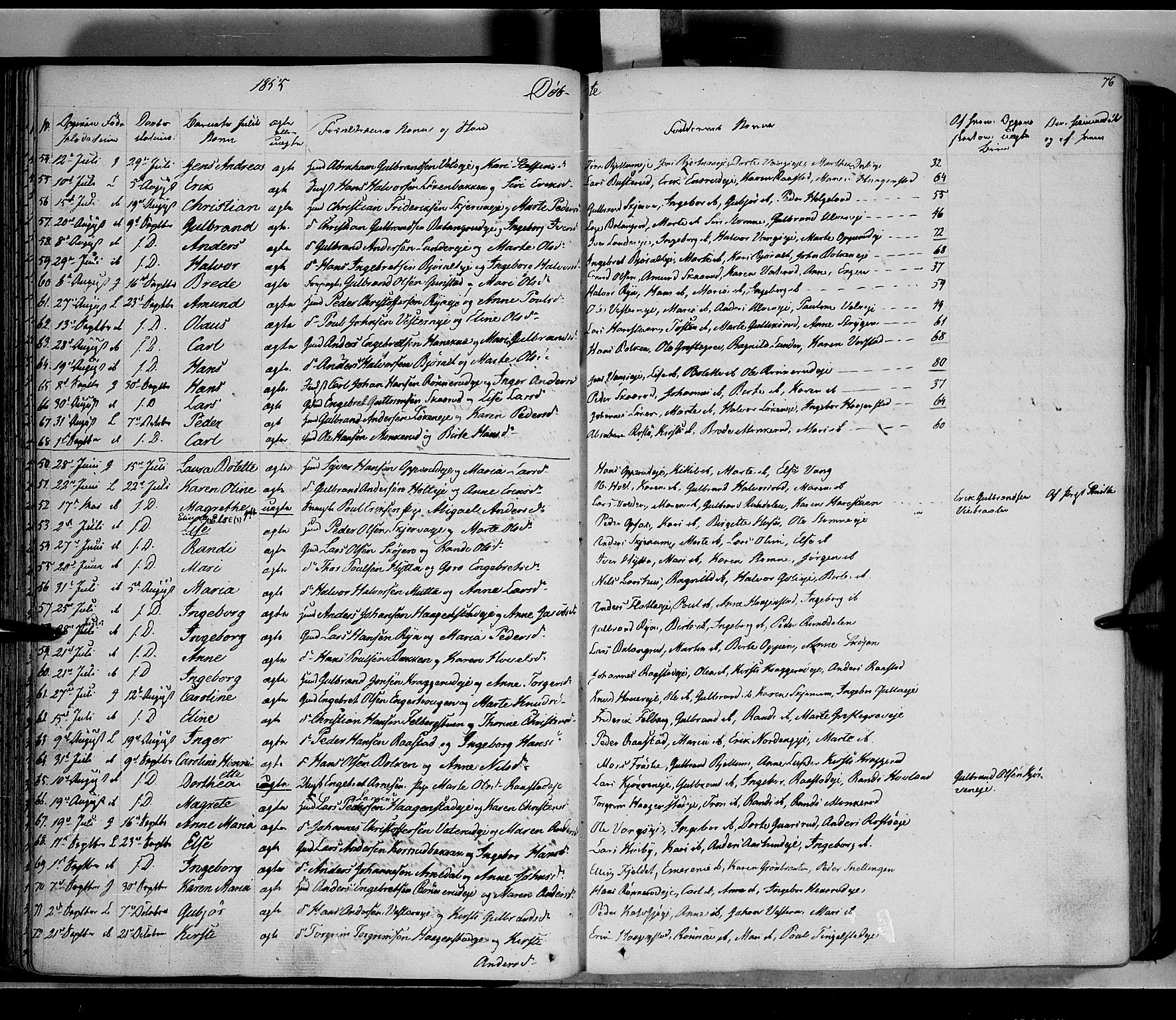 Jevnaker prestekontor, AV/SAH-PREST-116/H/Ha/Haa/L0006: Ministerialbok nr. 6, 1837-1857, s. 76