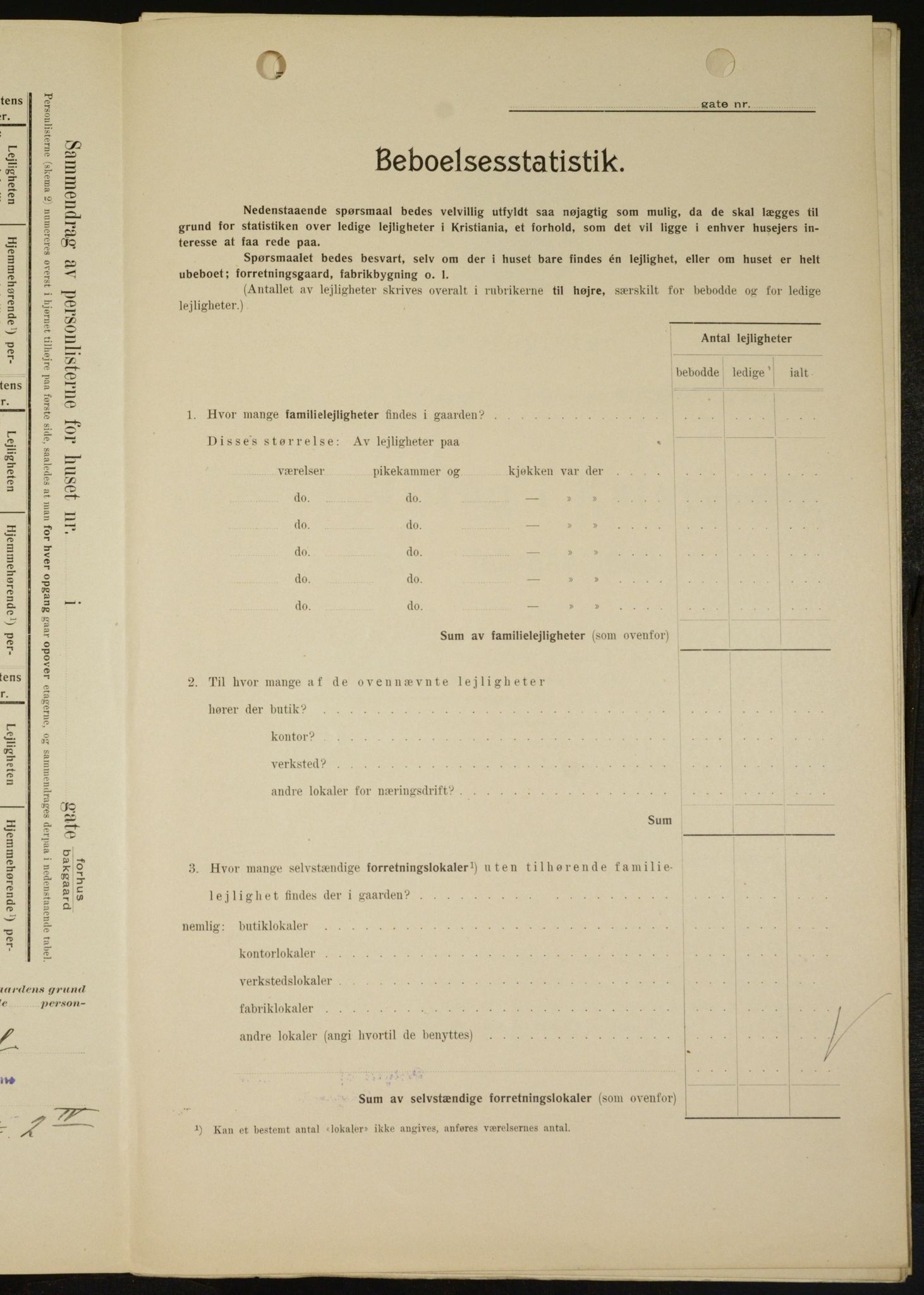 OBA, Kommunal folketelling 1.2.1909 for Kristiania kjøpstad, 1909, s. 4909