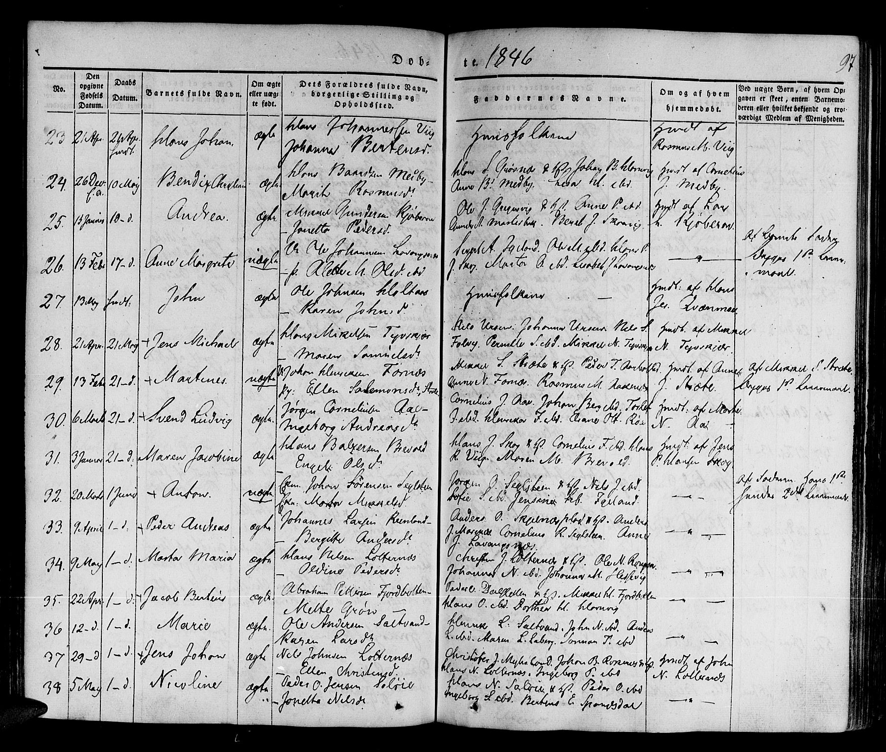 Ibestad sokneprestembete, AV/SATØ-S-0077/H/Ha/Haa/L0006kirke: Ministerialbok nr. 6, 1837-1850, s. 97