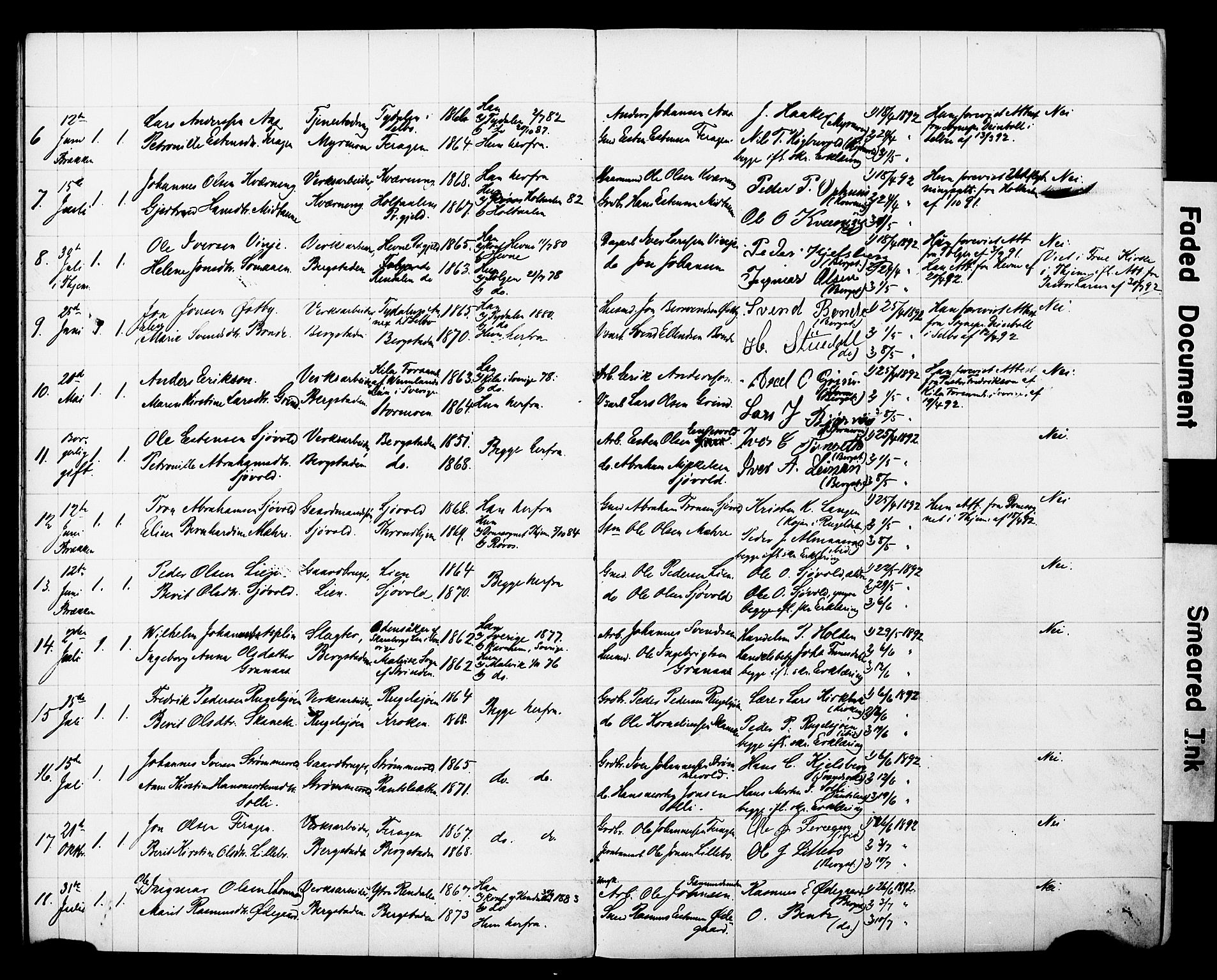 Ministerialprotokoller, klokkerbøker og fødselsregistre - Sør-Trøndelag, AV/SAT-A-1456/681/L0934: Lysningsprotokoll nr. 681A12, 1884-1918