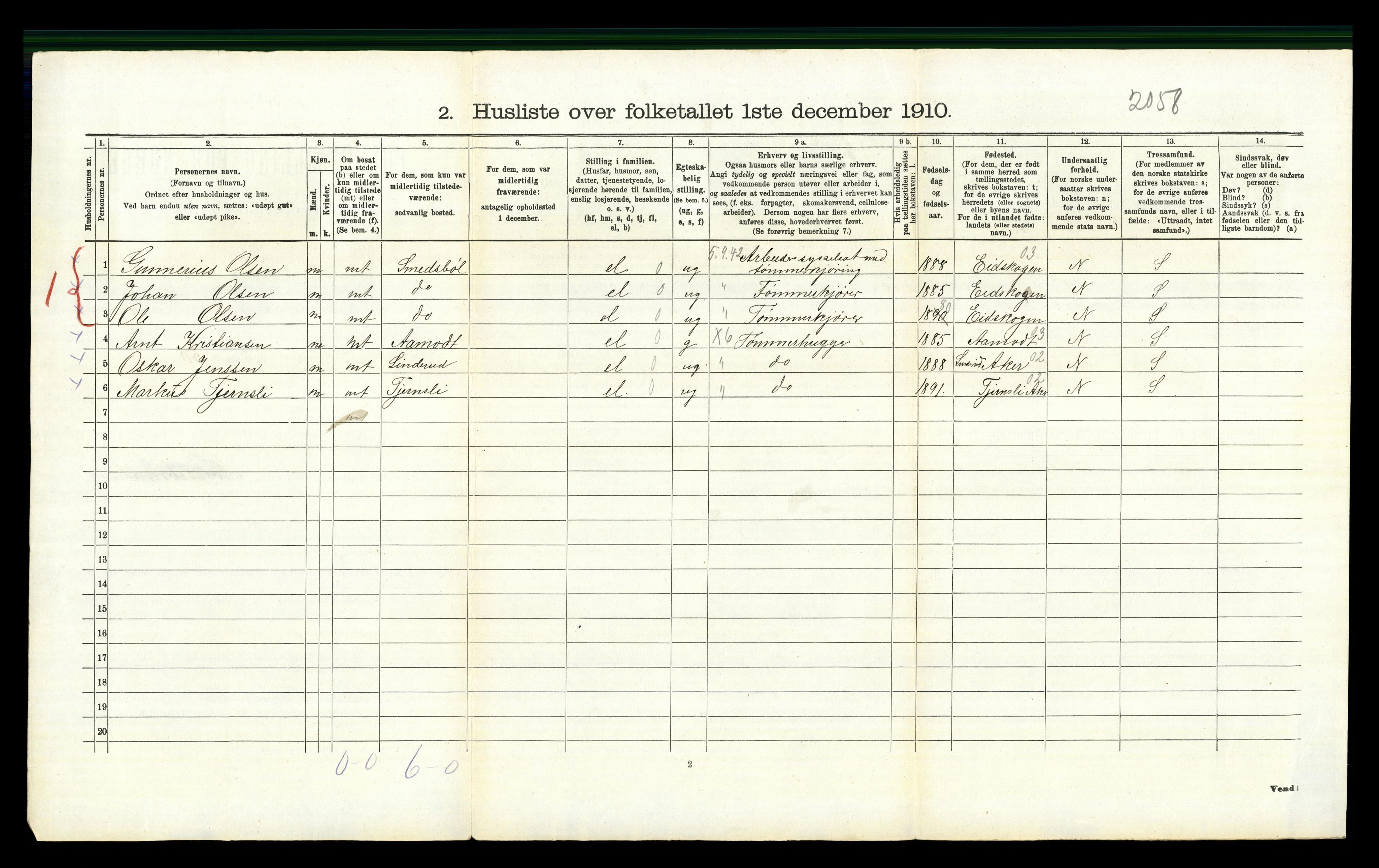 RA, Folketelling 1910 for 0612 Hole herred, 1910, s. 803