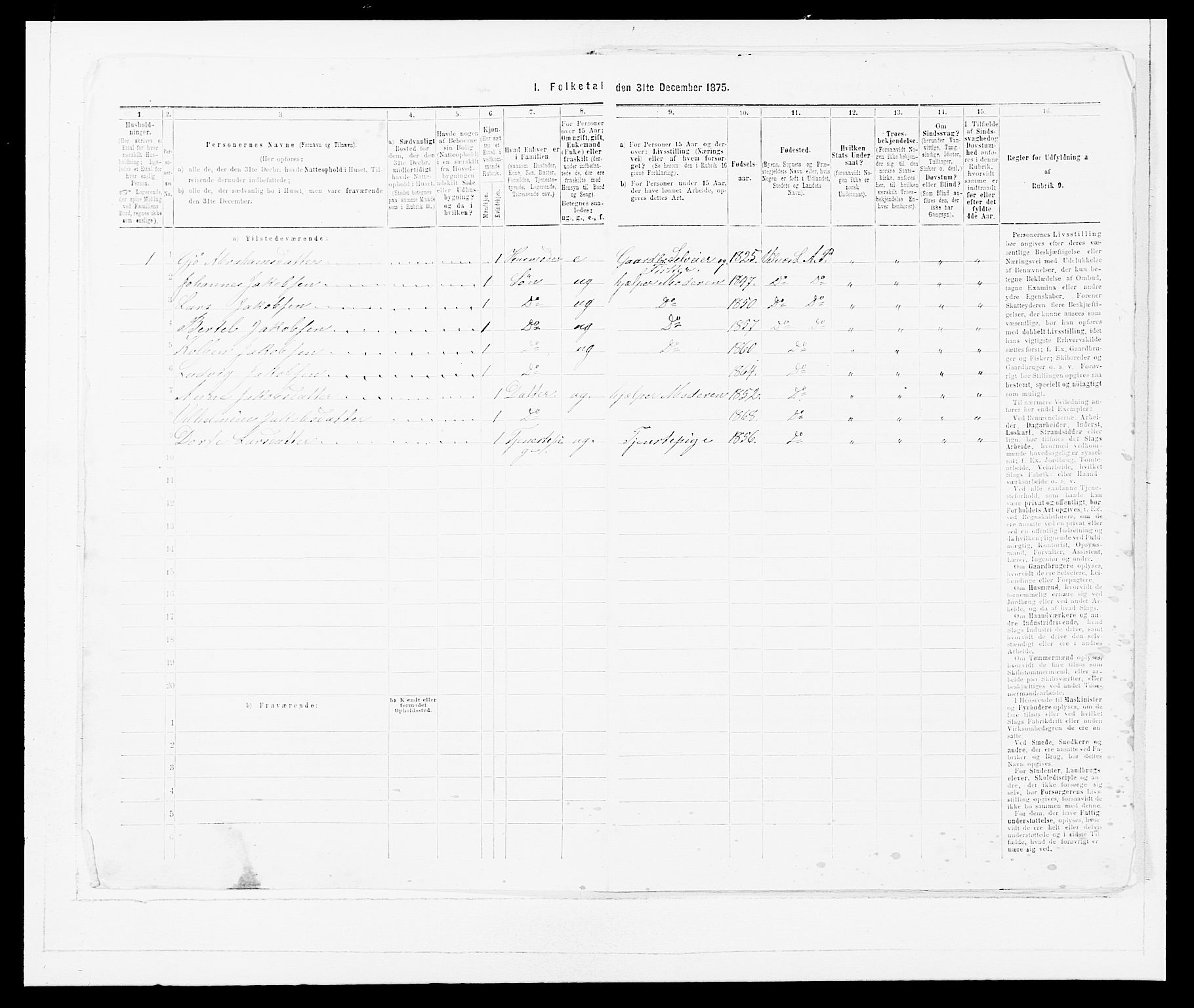 SAB, Folketelling 1875 for 1428P Askvoll prestegjeld, 1875, s. 698