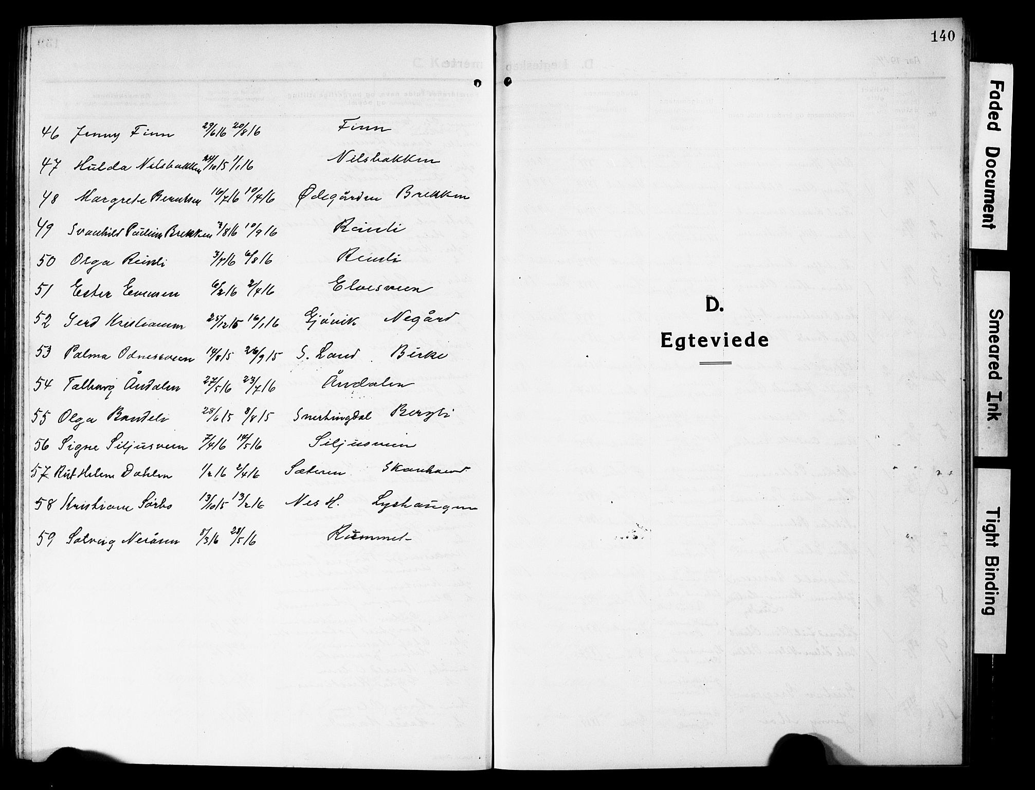 Vardal prestekontor, AV/SAH-PREST-100/H/Ha/Hab/L0015: Klokkerbok nr. 15, 1914-1931, s. 140