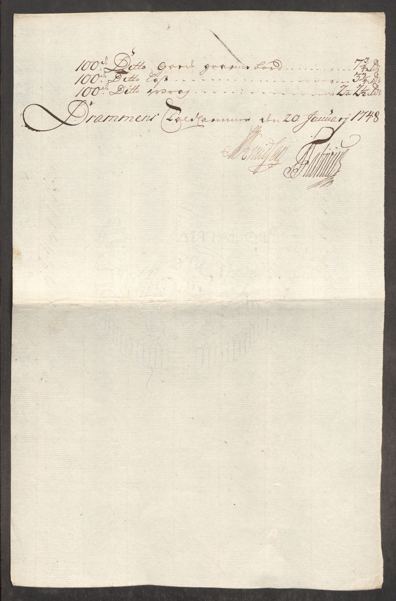 Rentekammeret inntil 1814, Realistisk ordnet avdeling, AV/RA-EA-4070/Oe/L0003: [Ø1]: Priskuranter, 1745-1748, s. 727