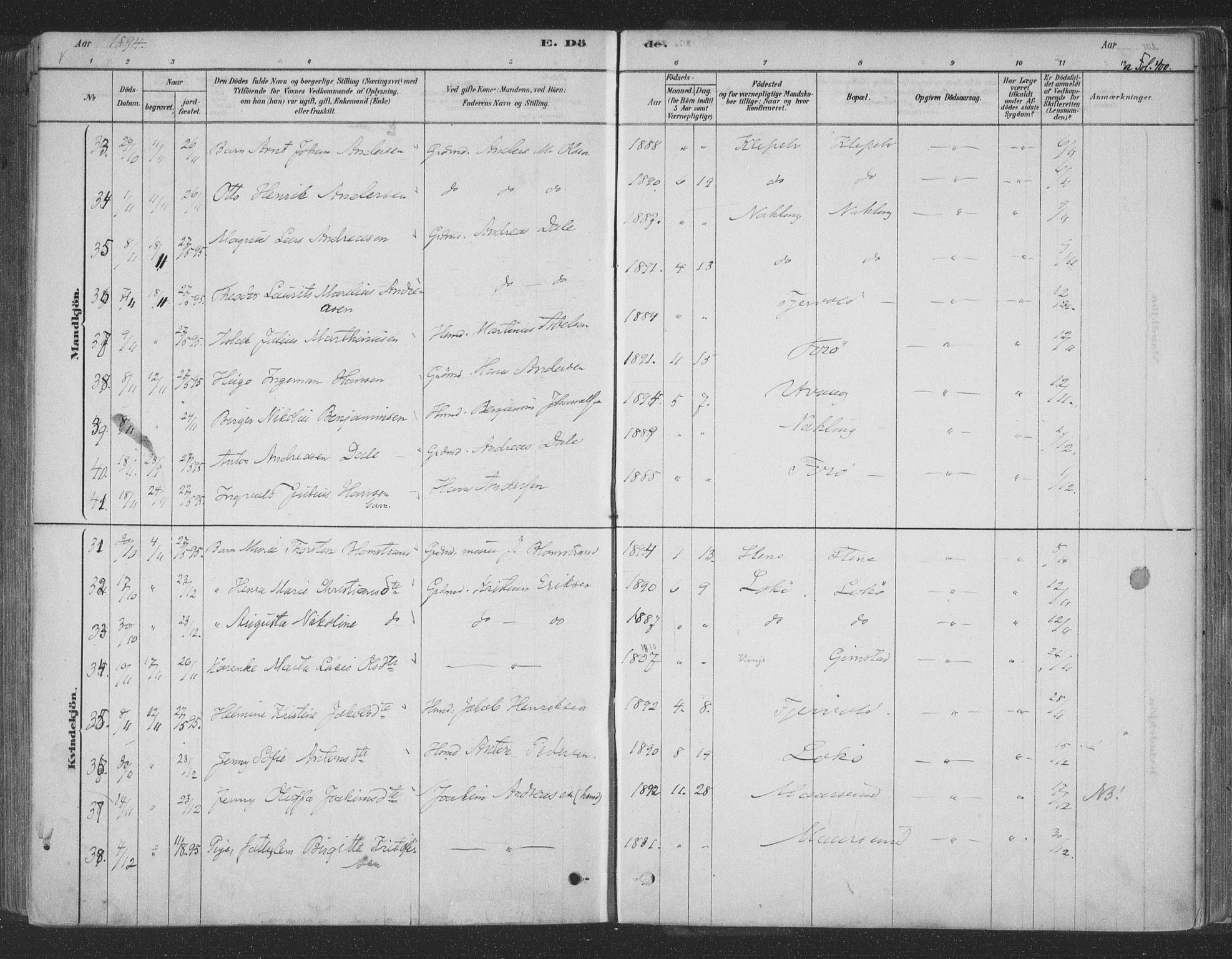 Ministerialprotokoller, klokkerbøker og fødselsregistre - Nordland, SAT/A-1459/891/L1302: Ministerialbok nr. 891A07, 1878-1895, s. 400