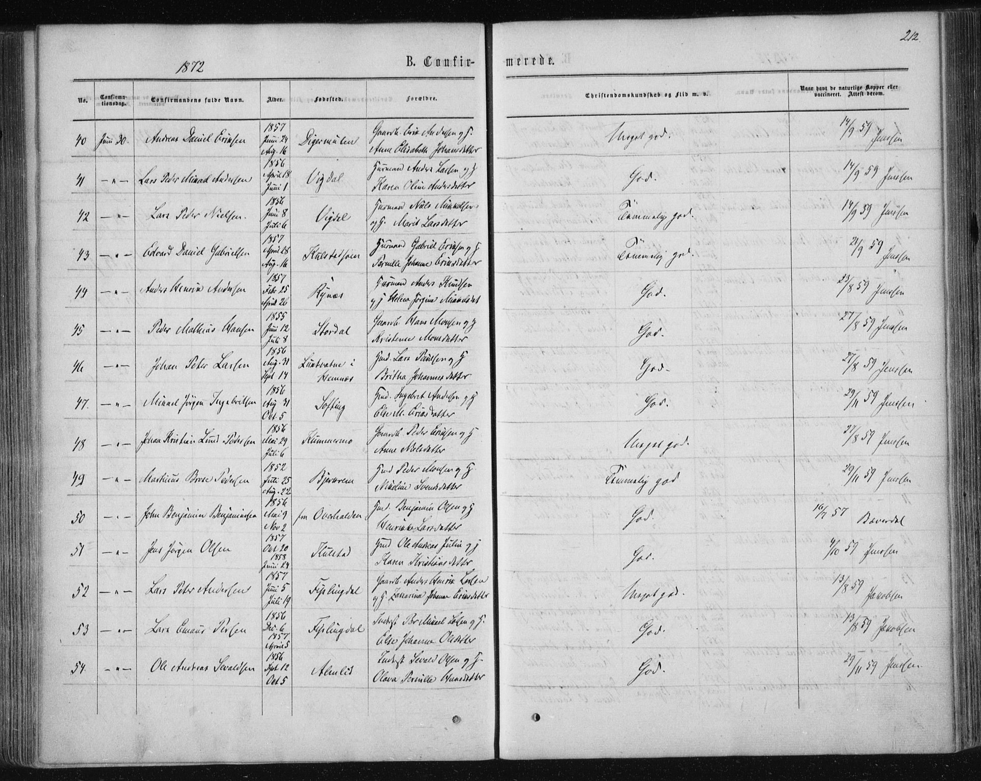 Ministerialprotokoller, klokkerbøker og fødselsregistre - Nordland, AV/SAT-A-1459/820/L0294: Ministerialbok nr. 820A15, 1866-1879, s. 212