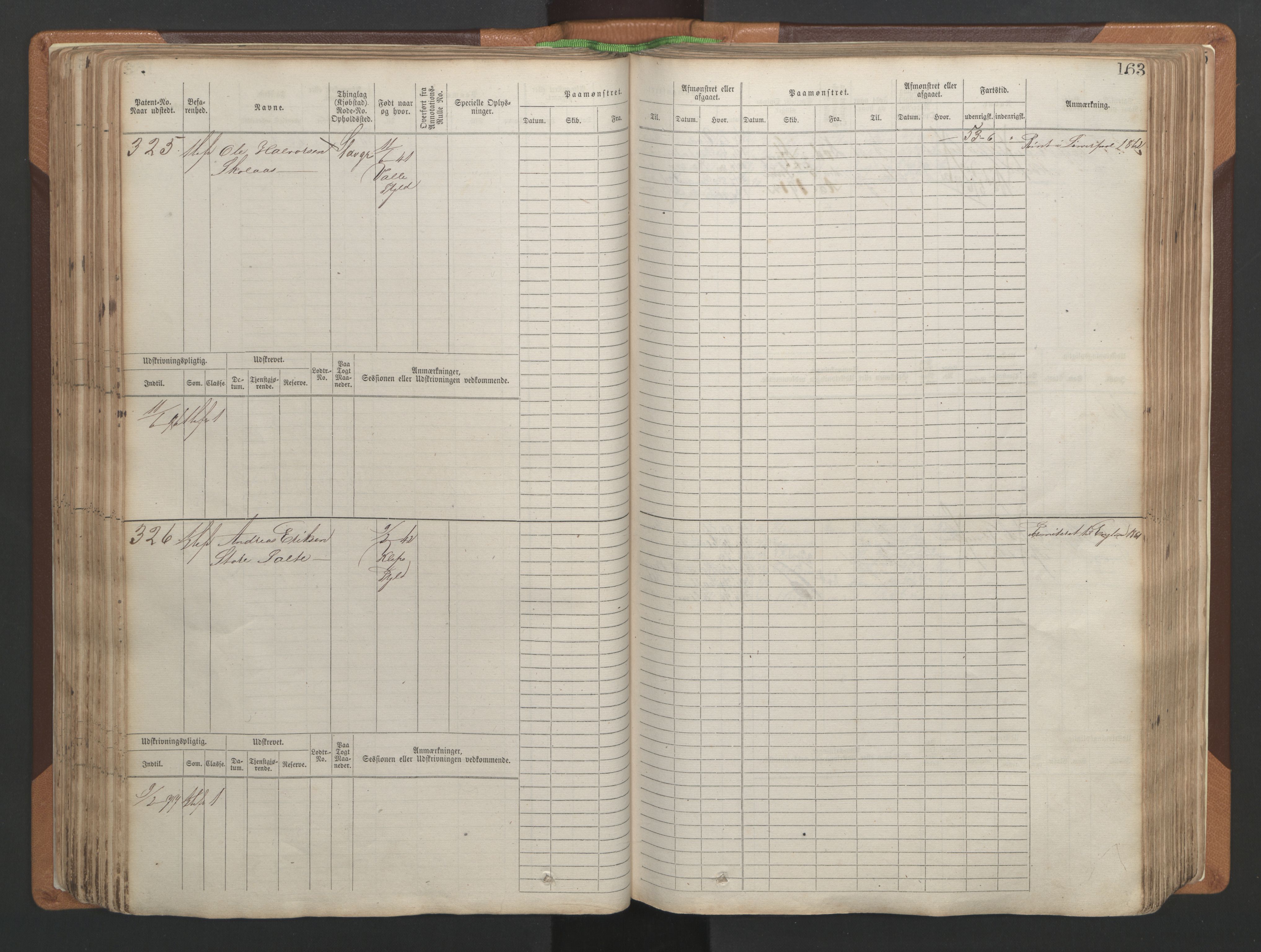 Stavanger sjømannskontor, AV/SAST-A-102006/F/Fb/Fbb/L0004: Sjøfartshovedrulle, patentnr. 1-792 (del 1), 1869-1880, s. 167