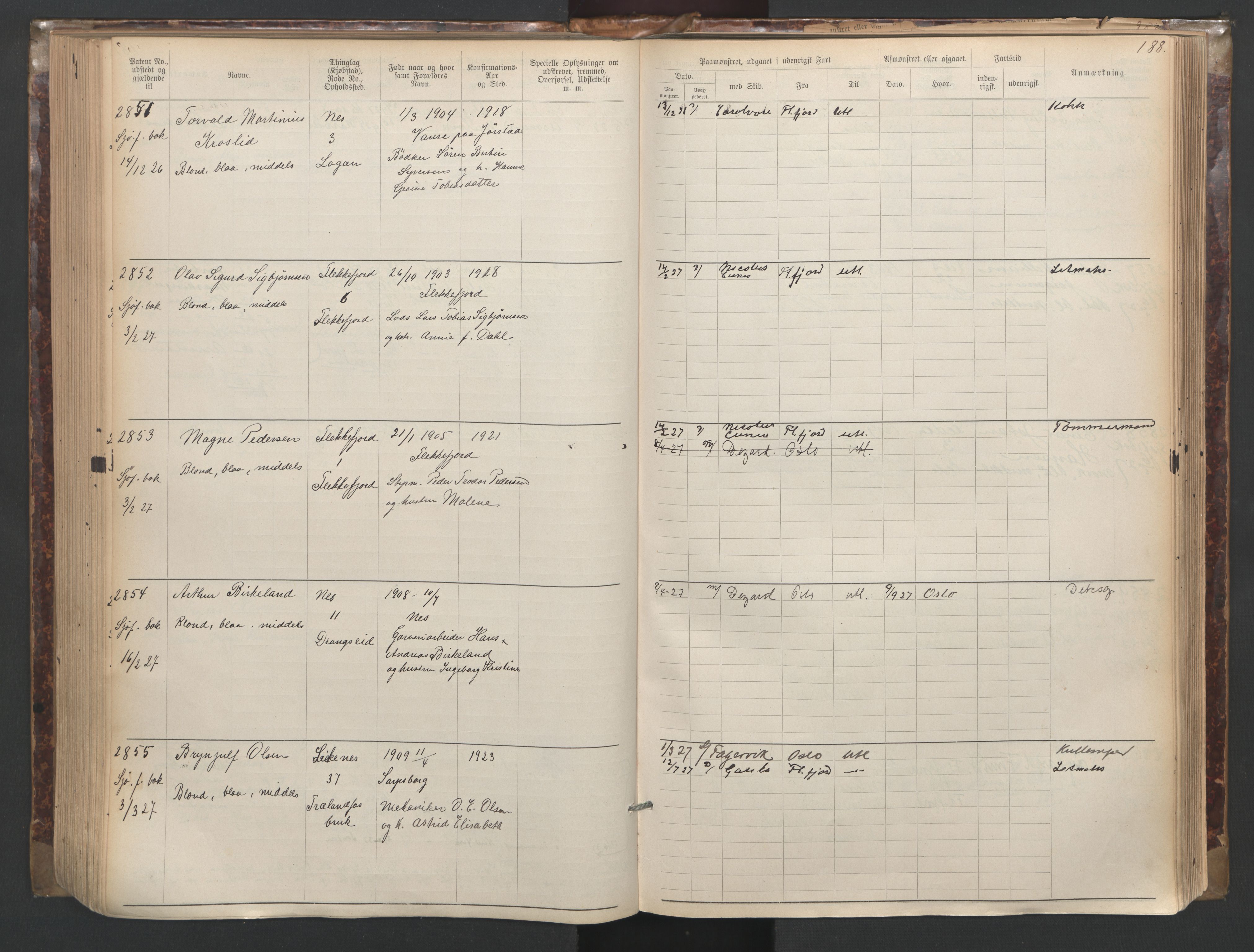 Flekkefjord mønstringskrets, SAK/2031-0018/F/Fa/L0003: Annotasjonsrulle nr 1921-2963 med register, N-3, 1892-1948, s. 220