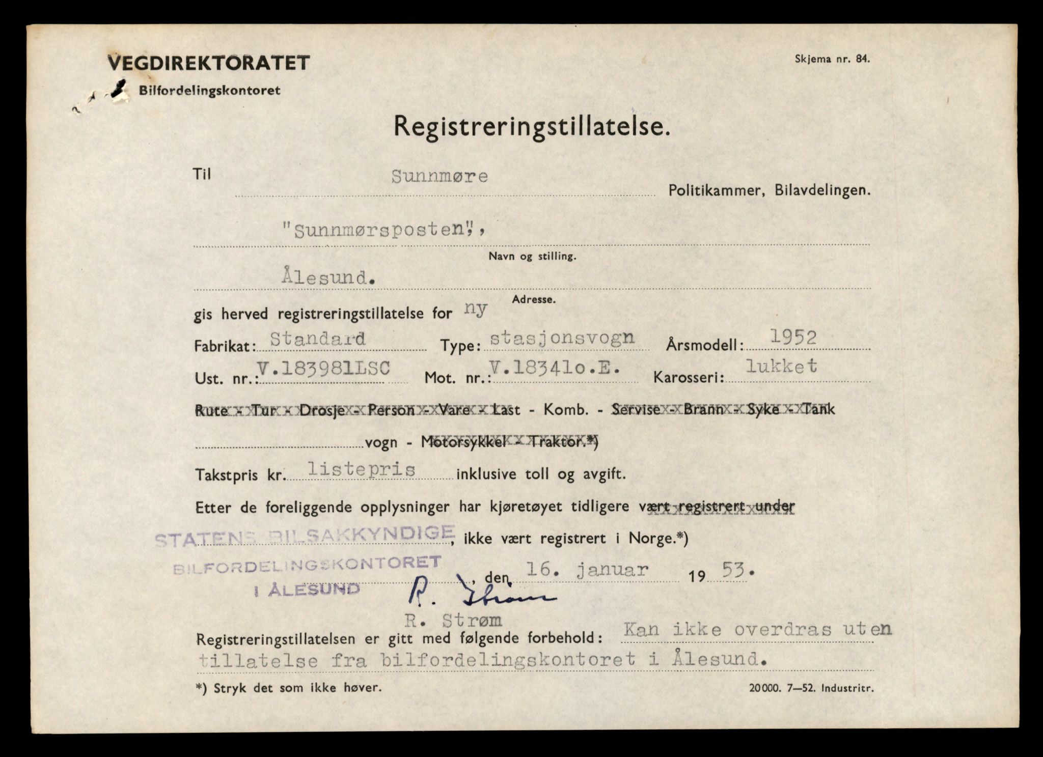 Møre og Romsdal vegkontor - Ålesund trafikkstasjon, AV/SAT-A-4099/F/Fe/L0042: Registreringskort for kjøretøy T 13906 - T 14079, 1927-1998, s. 2575