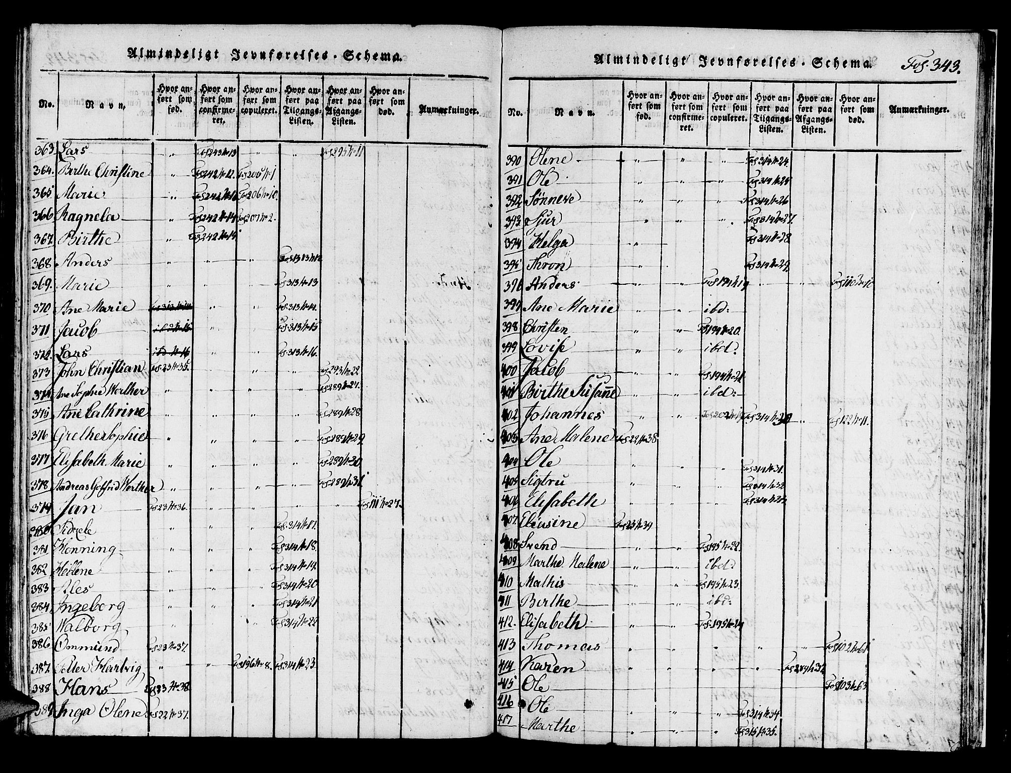 Avaldsnes sokneprestkontor, AV/SAST-A -101851/H/Ha/Haa/L0004: Ministerialbok nr. A 4, 1816-1825, s. 343