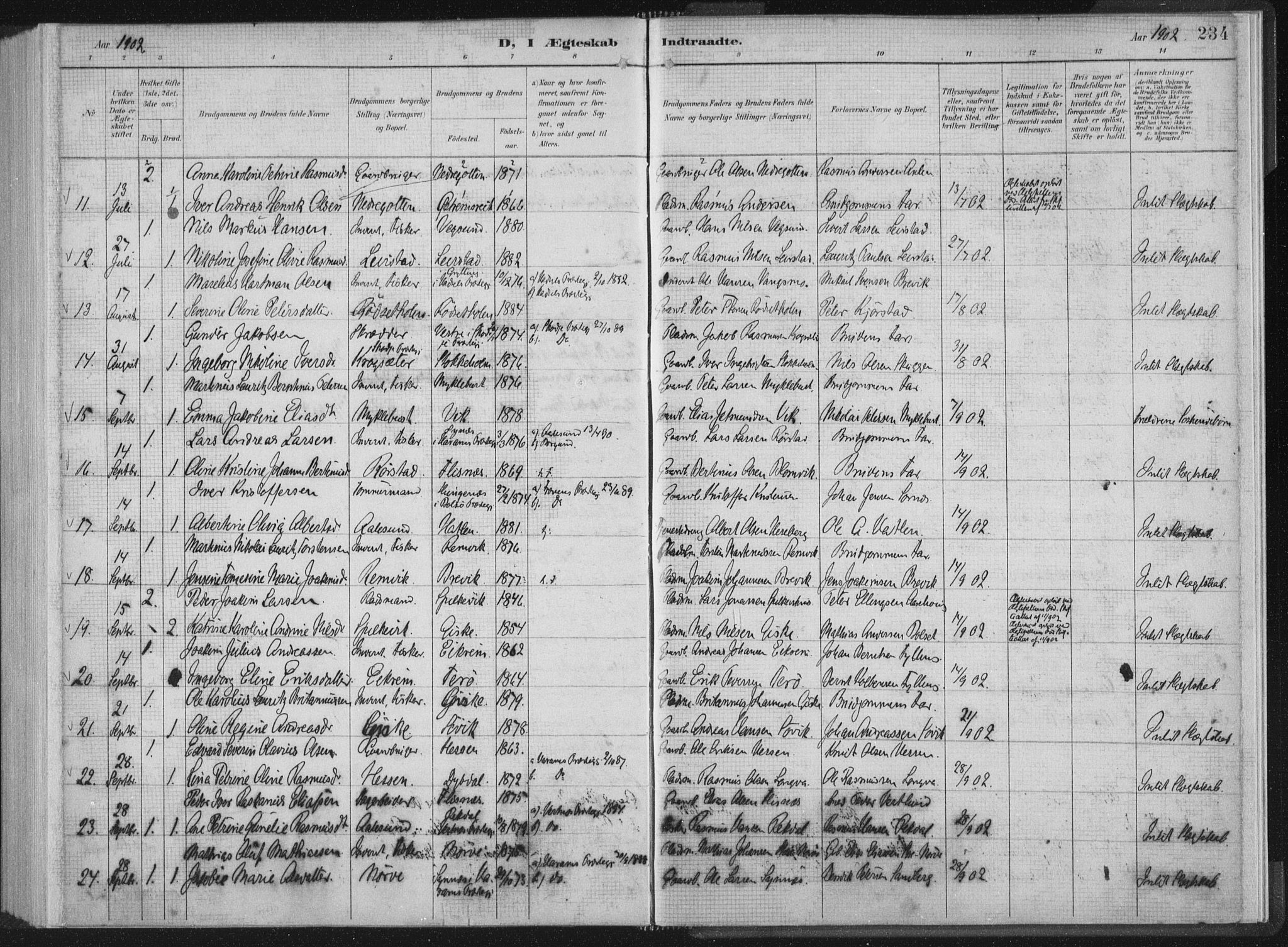 Ministerialprotokoller, klokkerbøker og fødselsregistre - Møre og Romsdal, AV/SAT-A-1454/528/L0405: Ministerialbok nr. 528A14, 1891-1906, s. 234