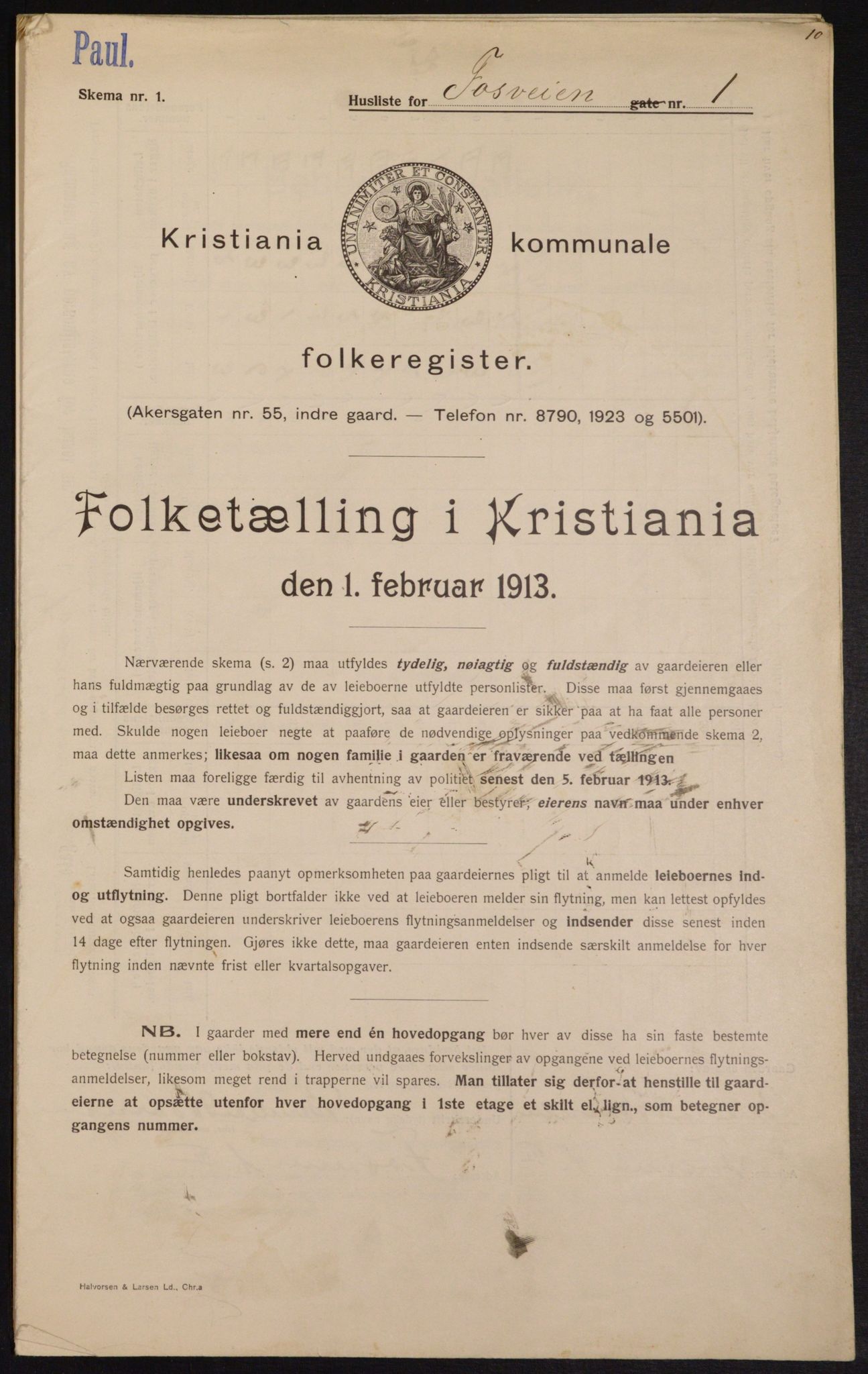 OBA, Kommunal folketelling 1.2.1913 for Kristiania, 1913, s. 24821