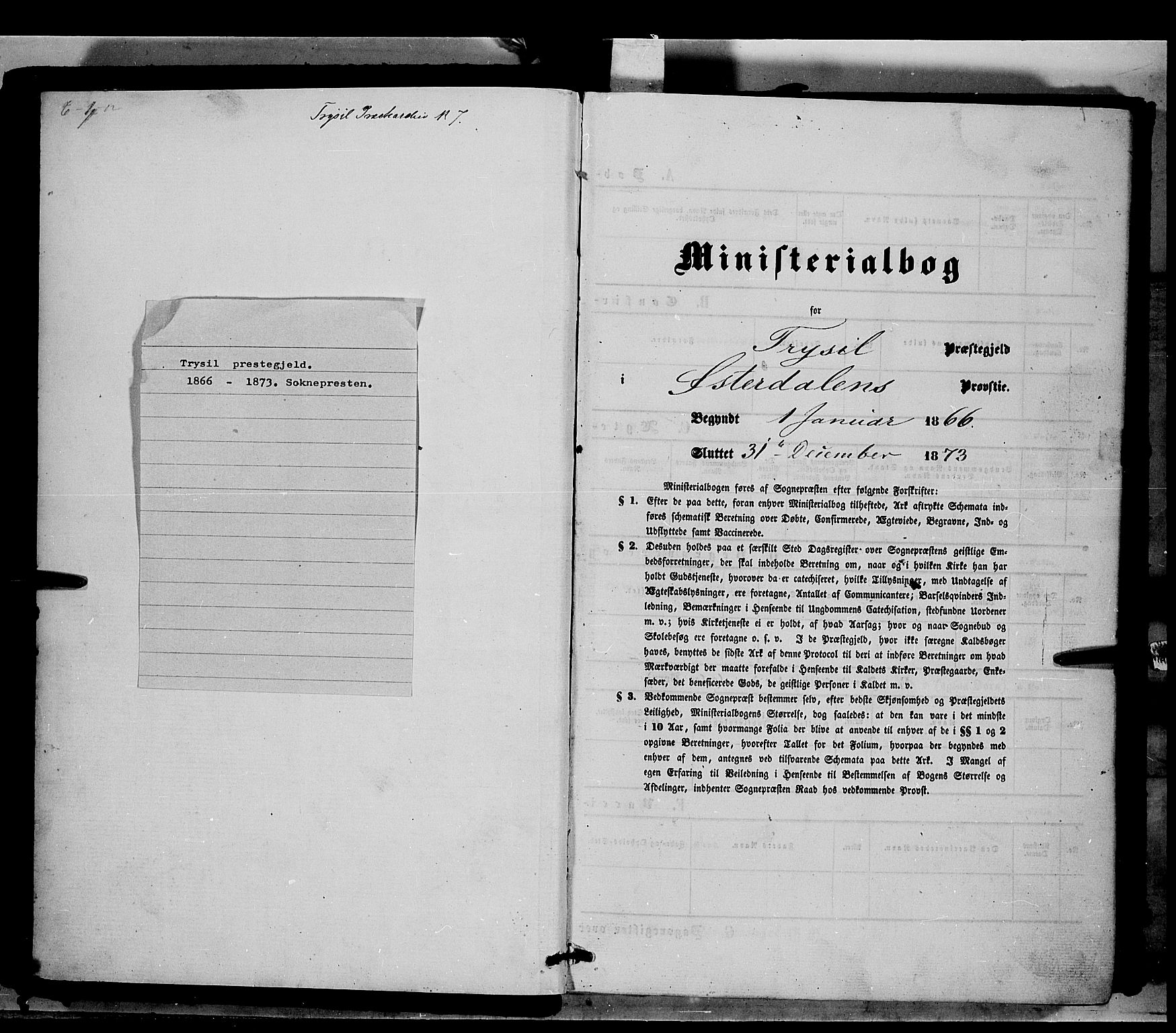 Trysil prestekontor, SAH/PREST-046/H/Ha/Haa/L0006: Ministerialbok nr. 6, 1866-1873